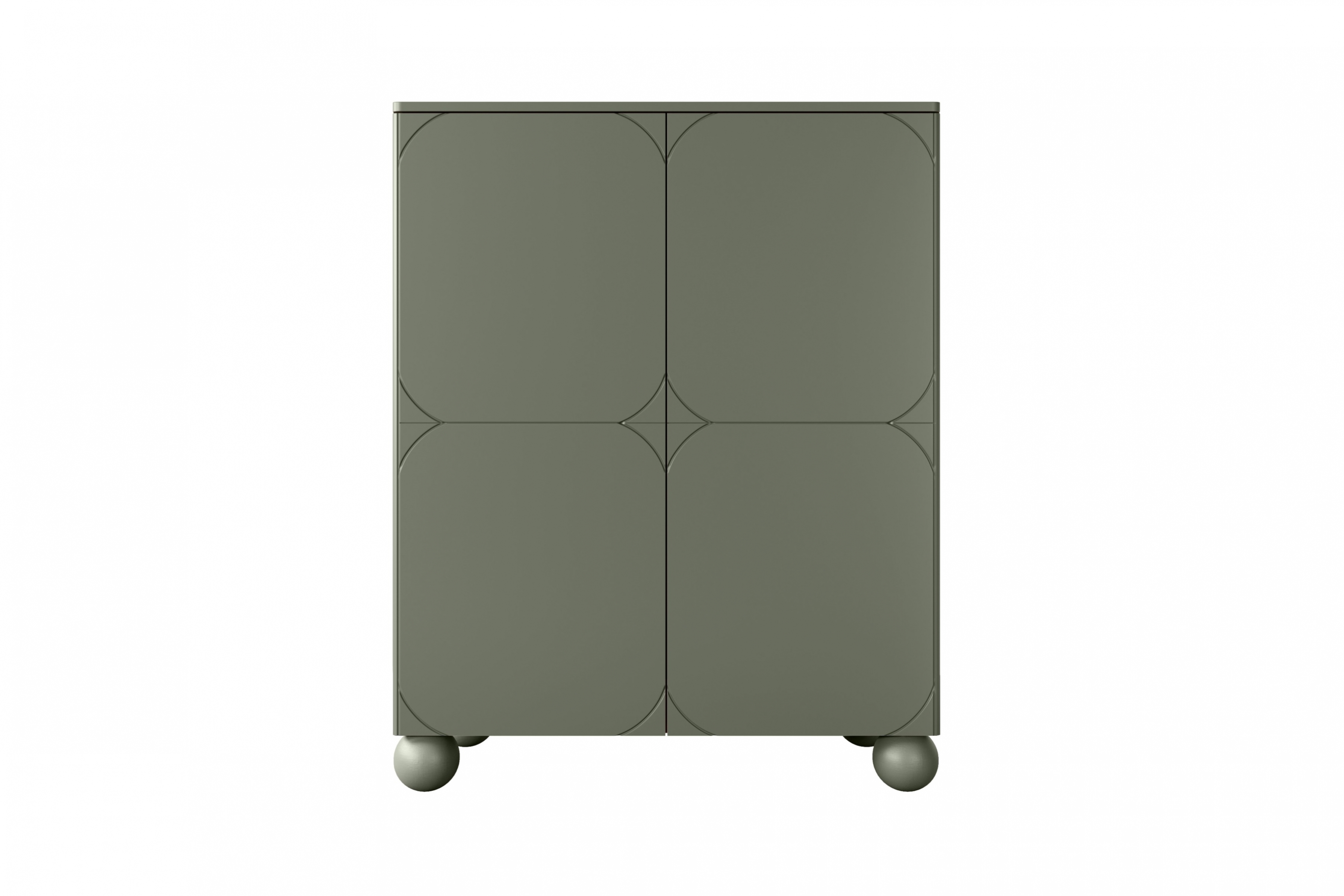 Vysoká komoda Sonatia II 120 cm dvojdverová s dvoma skrytými zásuvkami – olivová Komoda dvojdverový s dvoma ukrytymi zásuvkami Sonatia II 120 cm - Oliva