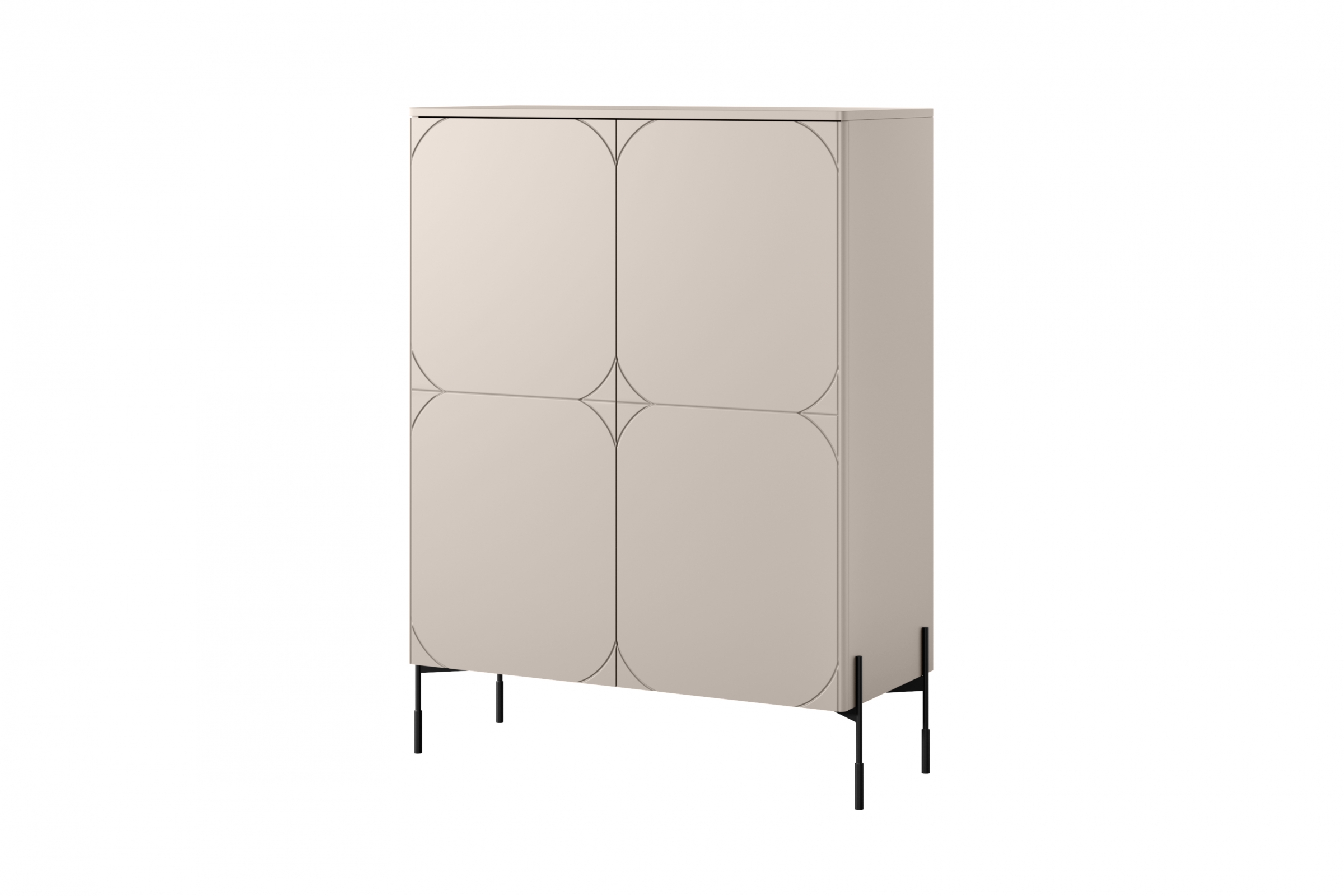 Vysoká komoda Sonatia 120 cm dvojdverová s dvoma skrytými zásuvkami – kašmírová Komoda Sonatia 120 cm dvojdverový s dvoma ukrytymi zásuvkami - kašmír