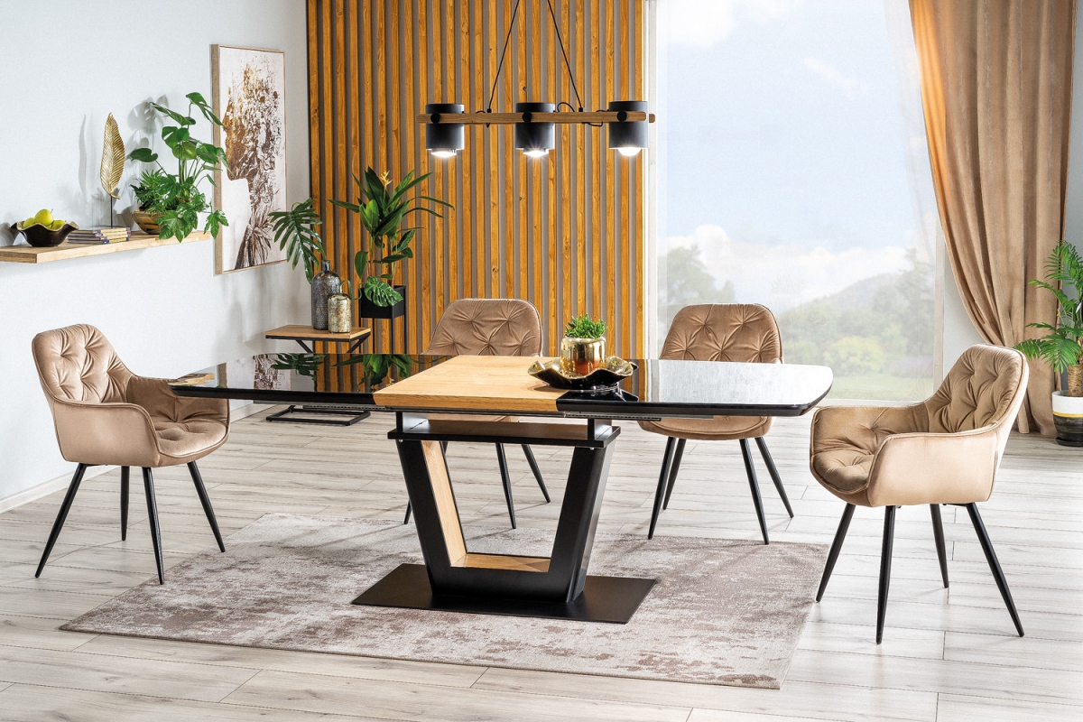 Čalouněná židle Cherry Velvet - černá Bluvel 28 / černé nožky moderní Židle čalouněná