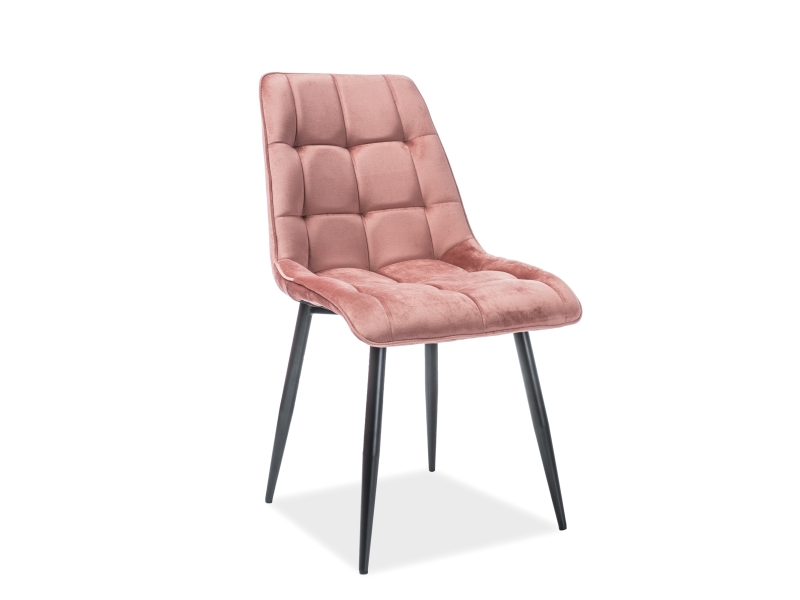 Židle Chic Velvet - Růžový antický bluvel 52 / Černý  židle chic velvet Černá konstrukce/antický růžový bluvel 52