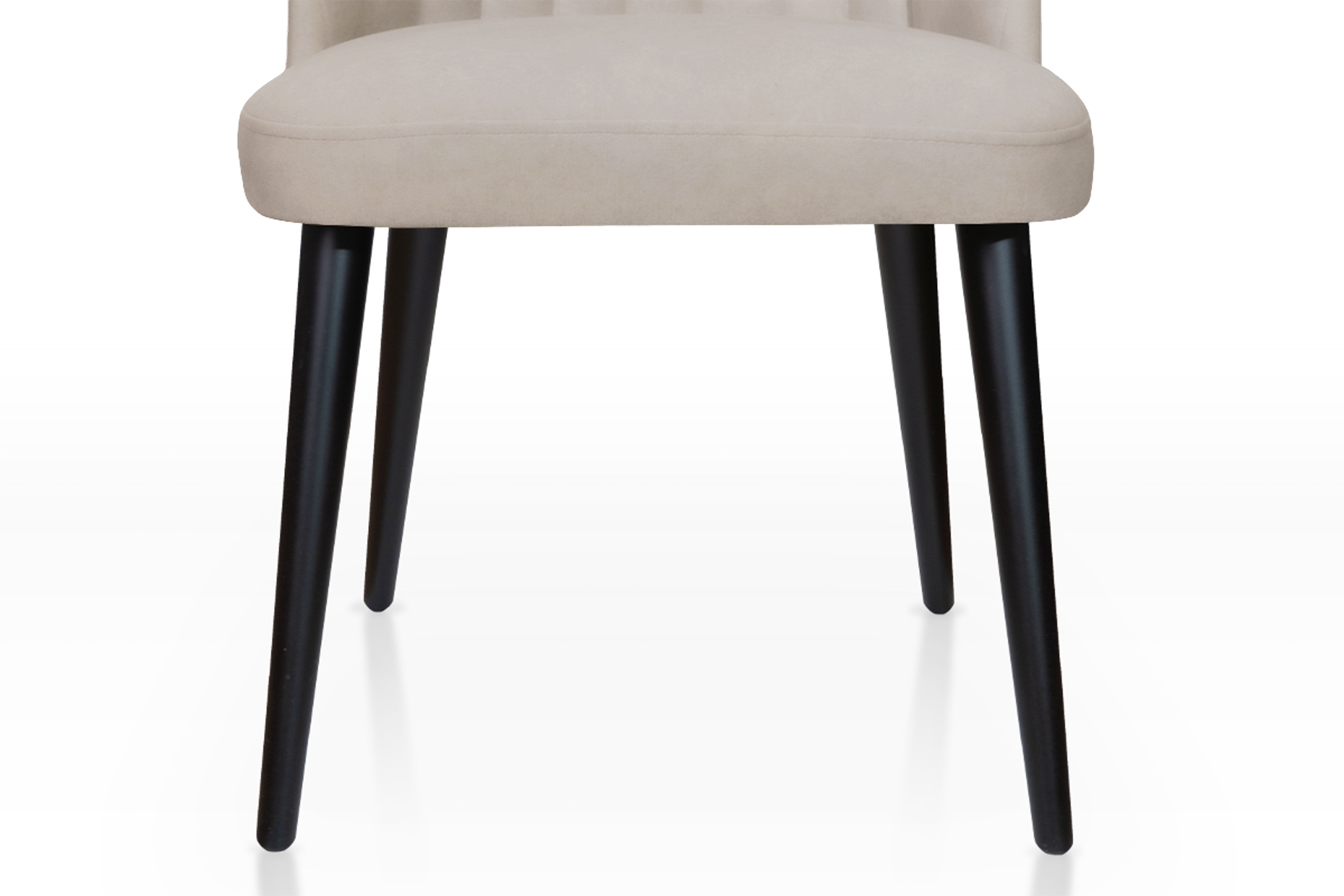 Jedálenské kreslo Azarro 2 - béžový zamat Paros 2 / čierna Stolička drevená Azarro 2 z tapicerowanym siedziskiem - béžový plusz Paros 2 / čierny nožičky