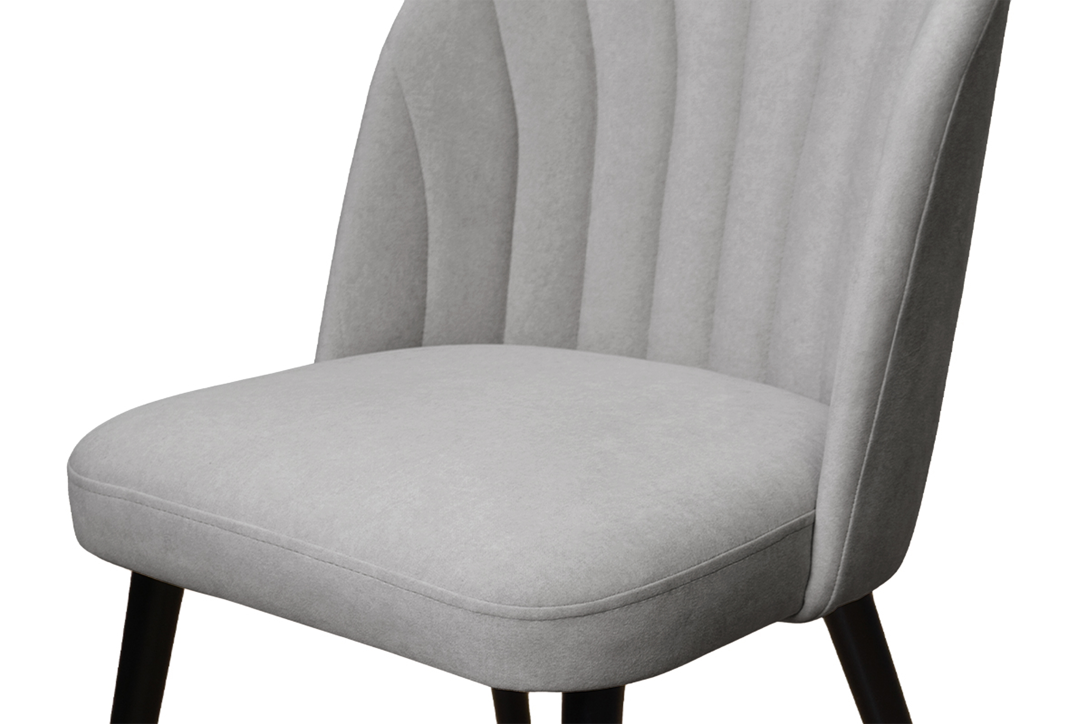 Jedálenské kreslo Azarro 2 - sivý ľahkočistiteľný zamat Cloud 83 / čierna Stolička drevená Azarro 2 z tapicerowanym siedziskiem - šedý velúr Cloud 83 / čierny nožičky