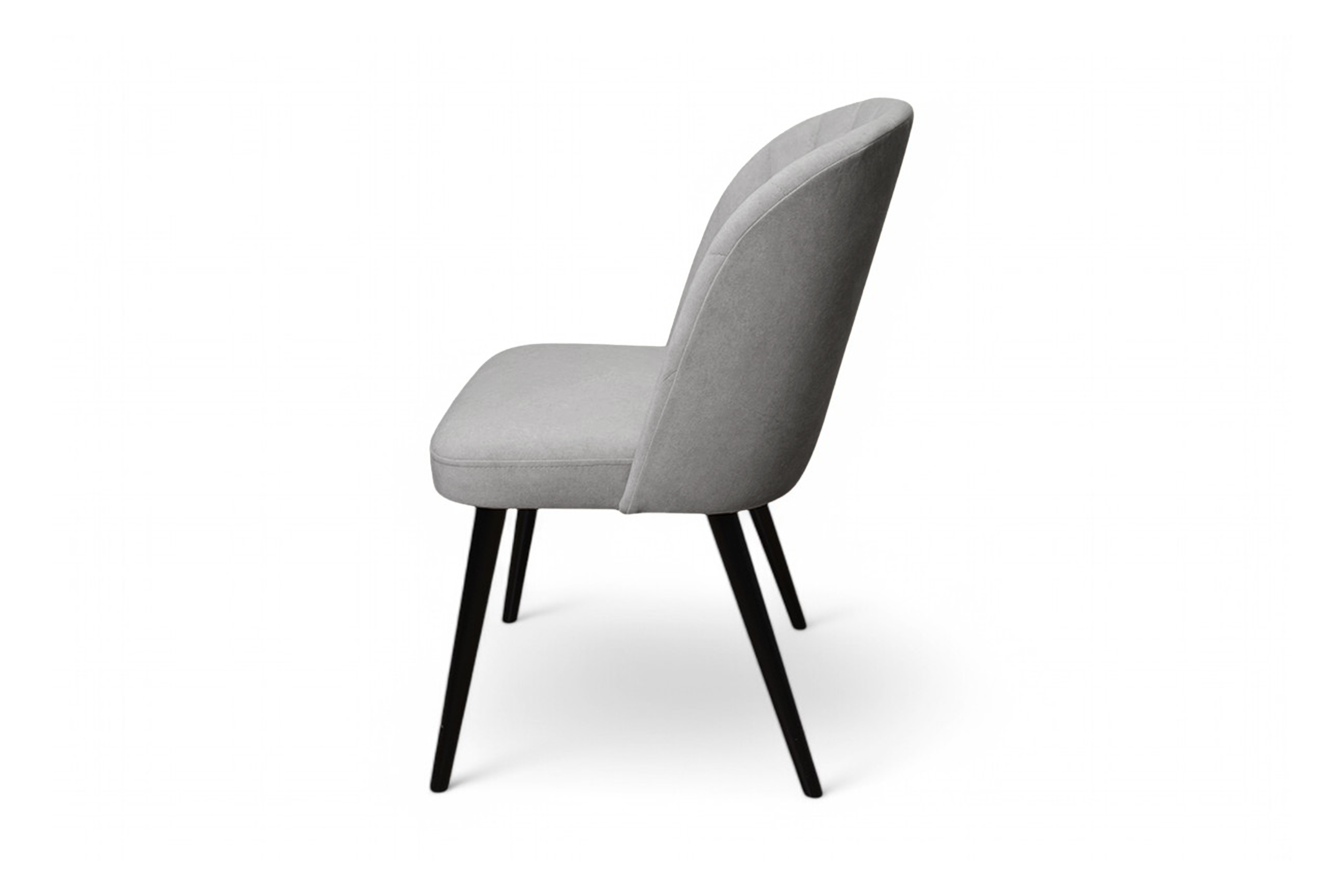 Jedálenské kreslo Azarro 2 - sivý ľahkočistiteľný zamat Cloud 83 / čierna Stolička drevená Azarro 2 z tapicerowanym siedziskiem - šedý velúr Cloud 83 / čierny nožičky