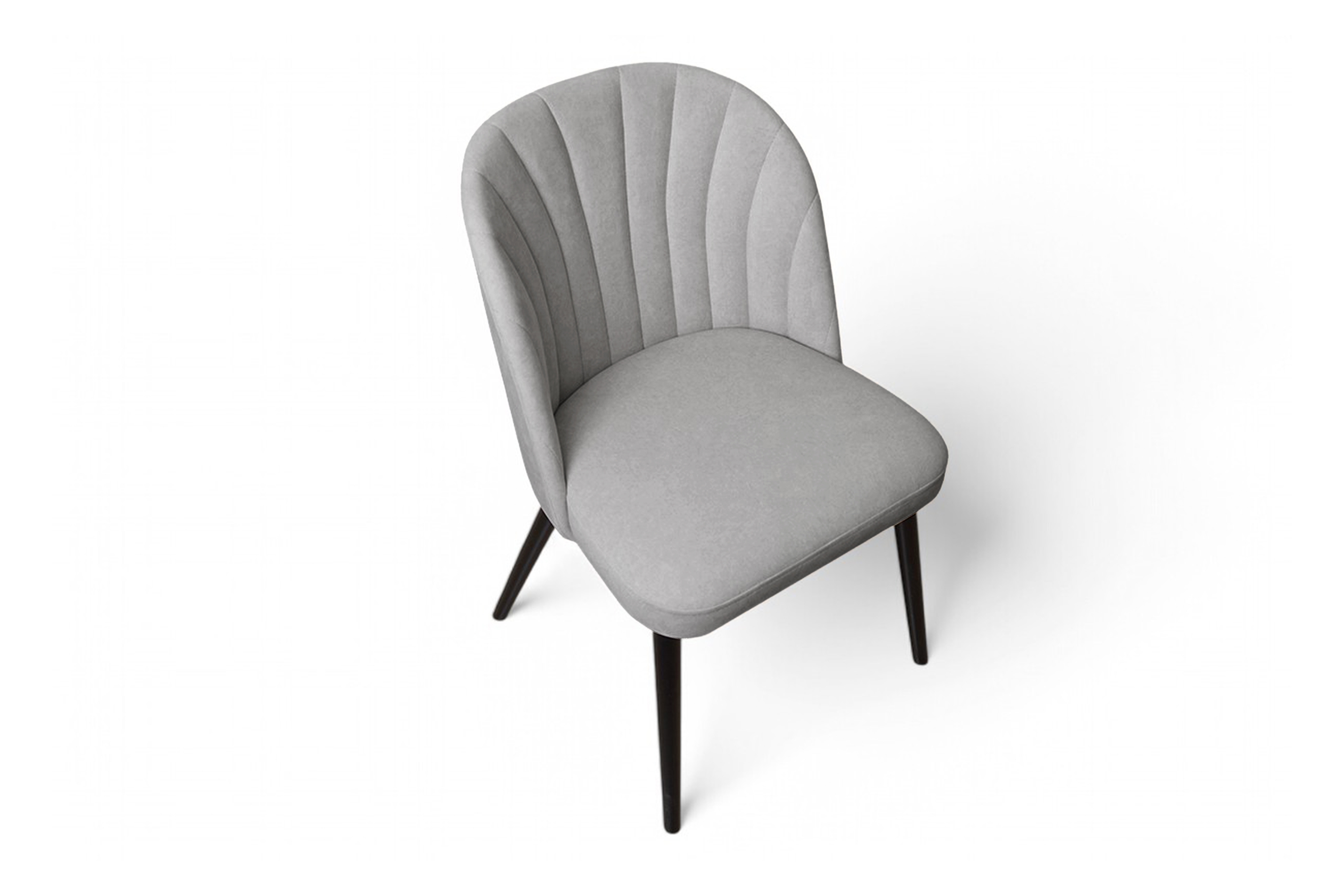 Jedálenské kreslo Azarro 2 - sivý ľahkočistiteľný zamat Cloud 83 / čierna Stolička drevená Azarro 2 z tapicerowanym siedziskiem - šedý velúr Cloud 83 / čierny nožičky