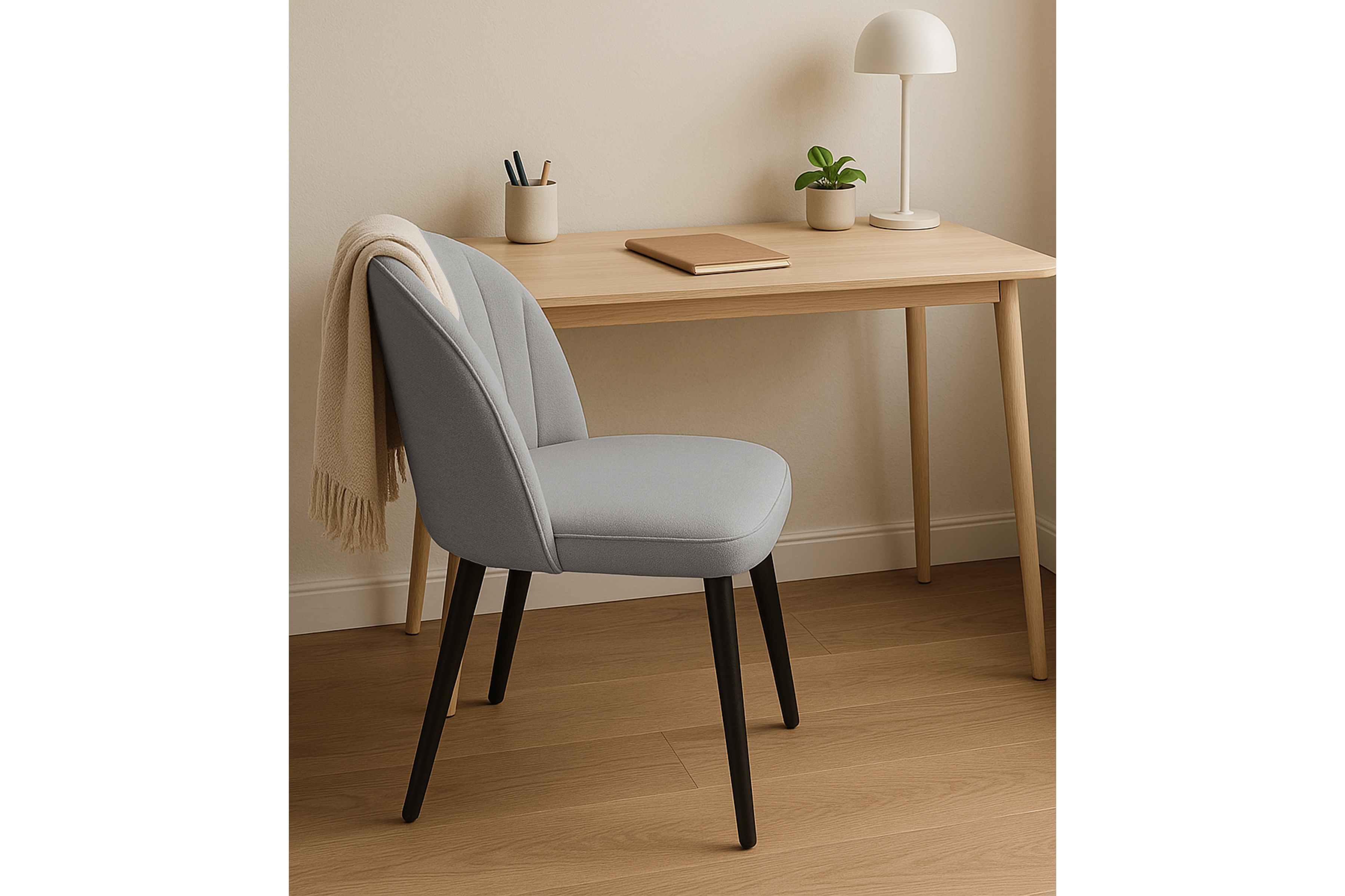 Jedálenské kreslo Azarro 2 - sivý ľahkočistiteľný zamat Cloud 83 / čierna Stolička drevená Azarro 2 z tapicerowanym siedziskiem - šedý velúr Cloud 83 / čierny nožičky