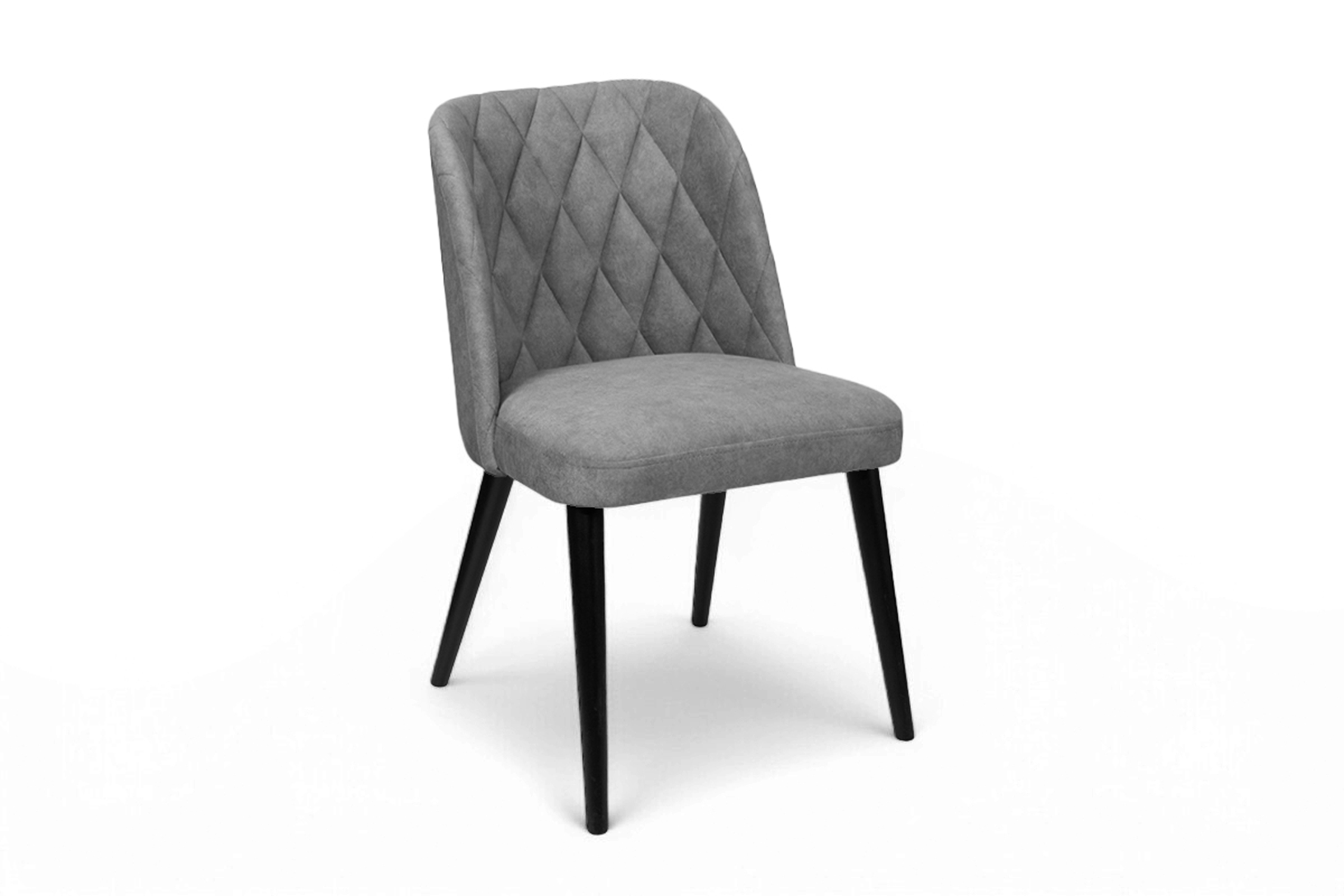 Čalúnená stolička Azarro - tmavosivý zamat Zetta 303 / čierne nožičky   Stolička drevená Azarro z tapicerowanym siedziskiem - Tmavý šedý velúr Zetta 303 / čierny nožičky