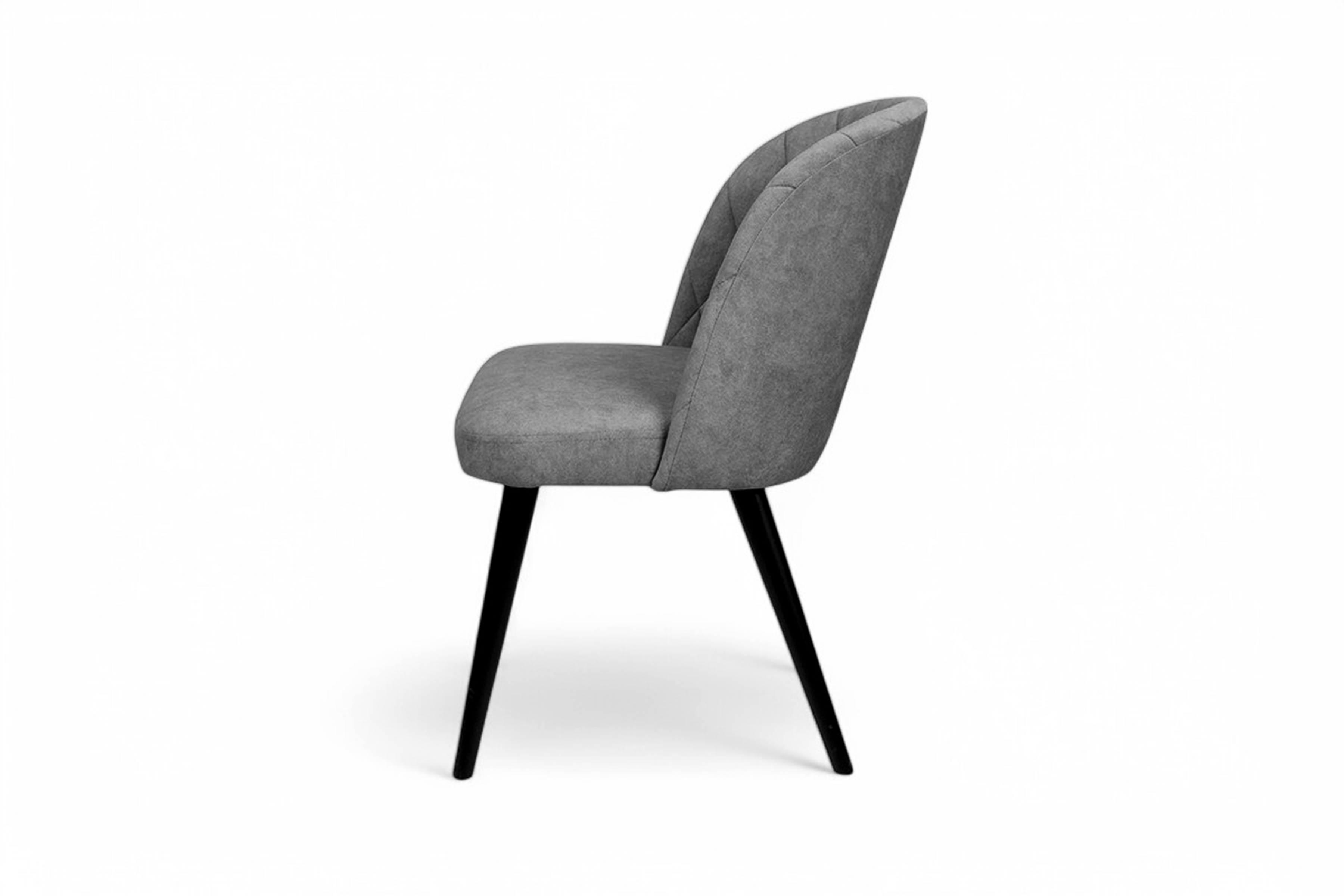 Čalúnená stolička Azarro - tmavosivý zamat Zetta 303 / čierne nožičky   Stolička drevená Azarro z tapicerowanym siedziskiem - Tmavý šedý velúr Zetta 303 / čierny nožičky