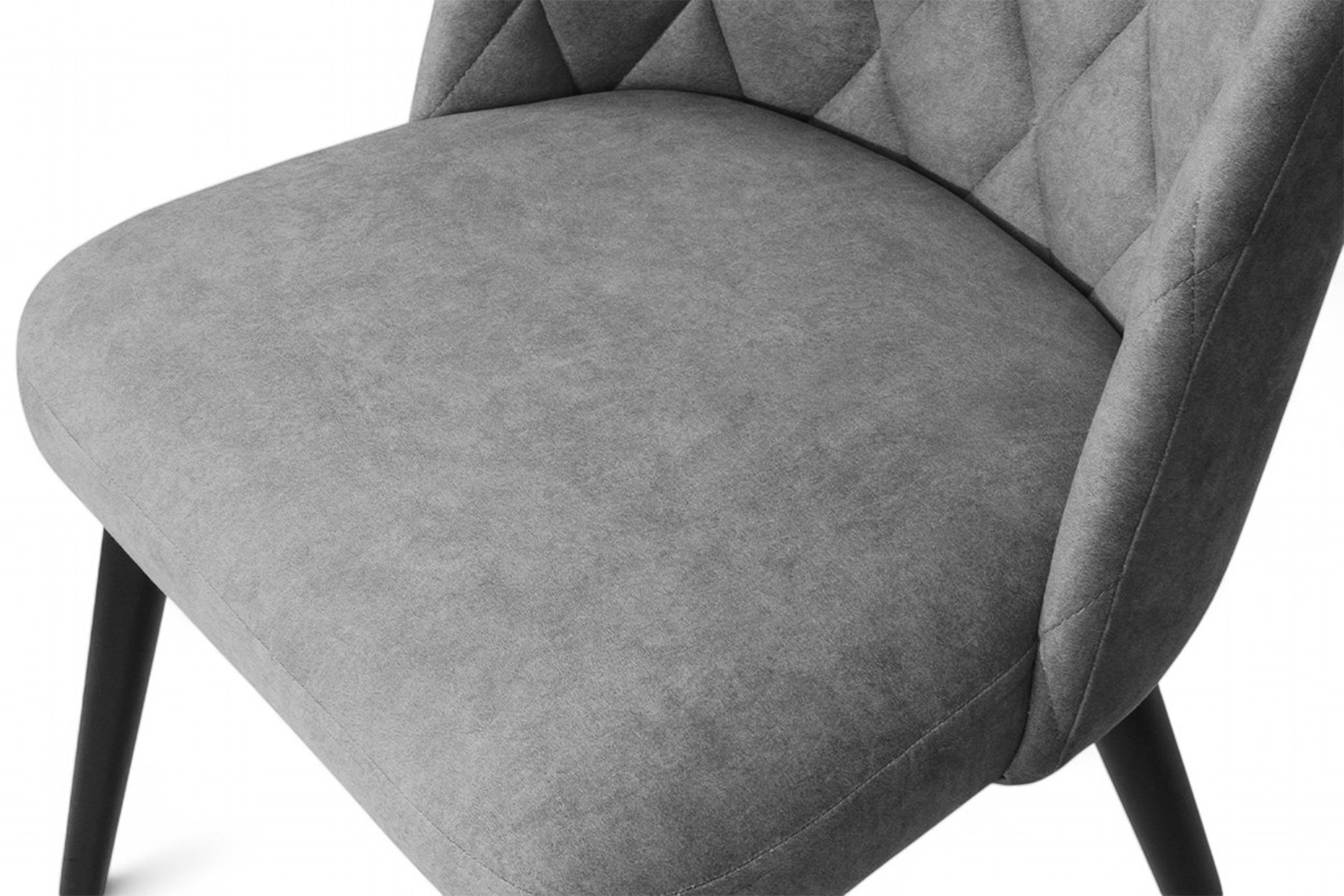 Čalúnená stolička Azarro - tmavosivý zamat Zetta 303 / čierne nožičky   Stolička drevená Azarro z tapicerowanym siedziskiem - Tmavý šedý velúr Zetta 303 / čierny nožičky