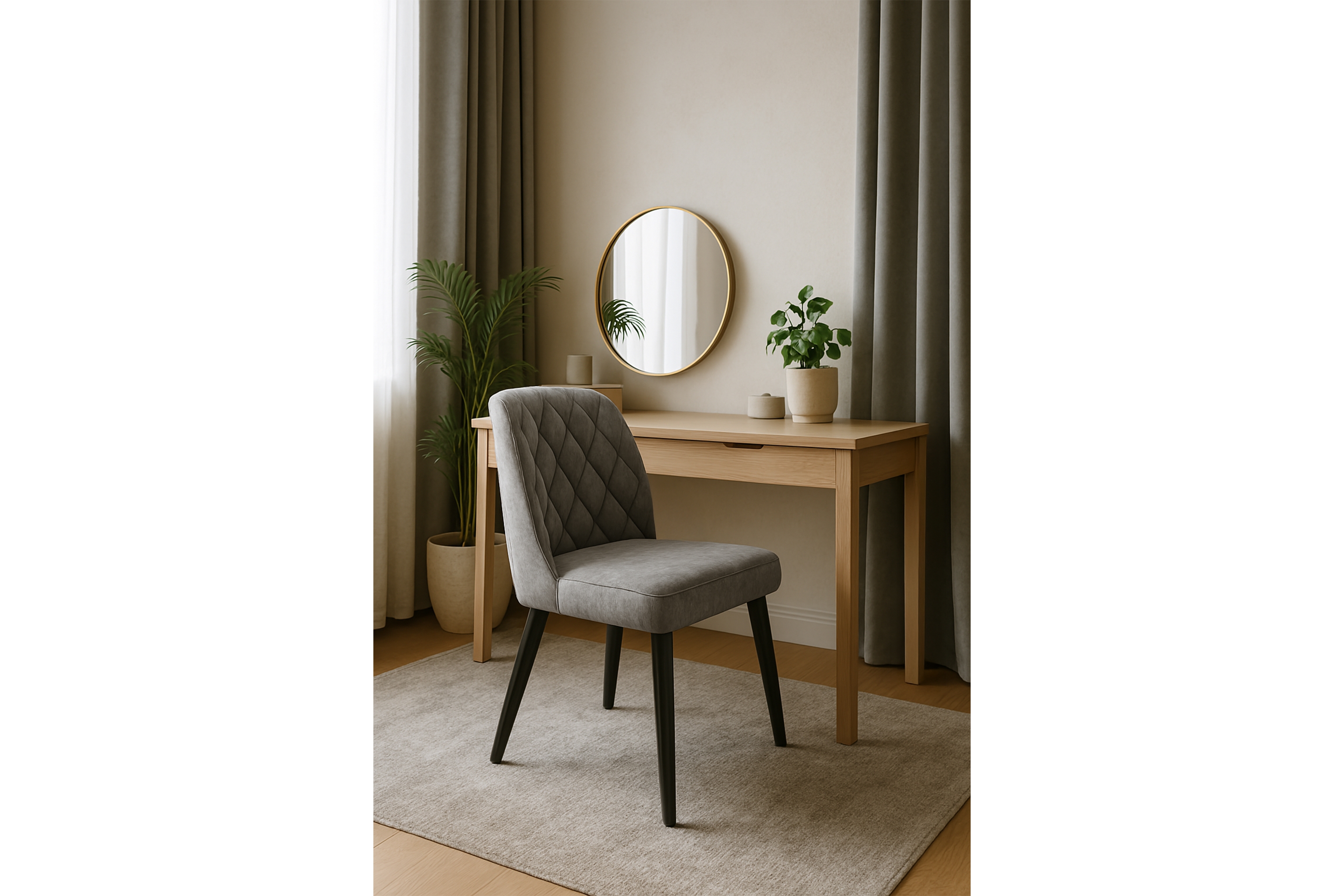 Čalúnená stolička Azarro - tmavosivý zamat Zetta 303 / čierne nožičky   Stolička drevená Azarro z tapicerowanym siedziskiem - Tmavý šedý velúr Zetta 303 / čierny nožičky