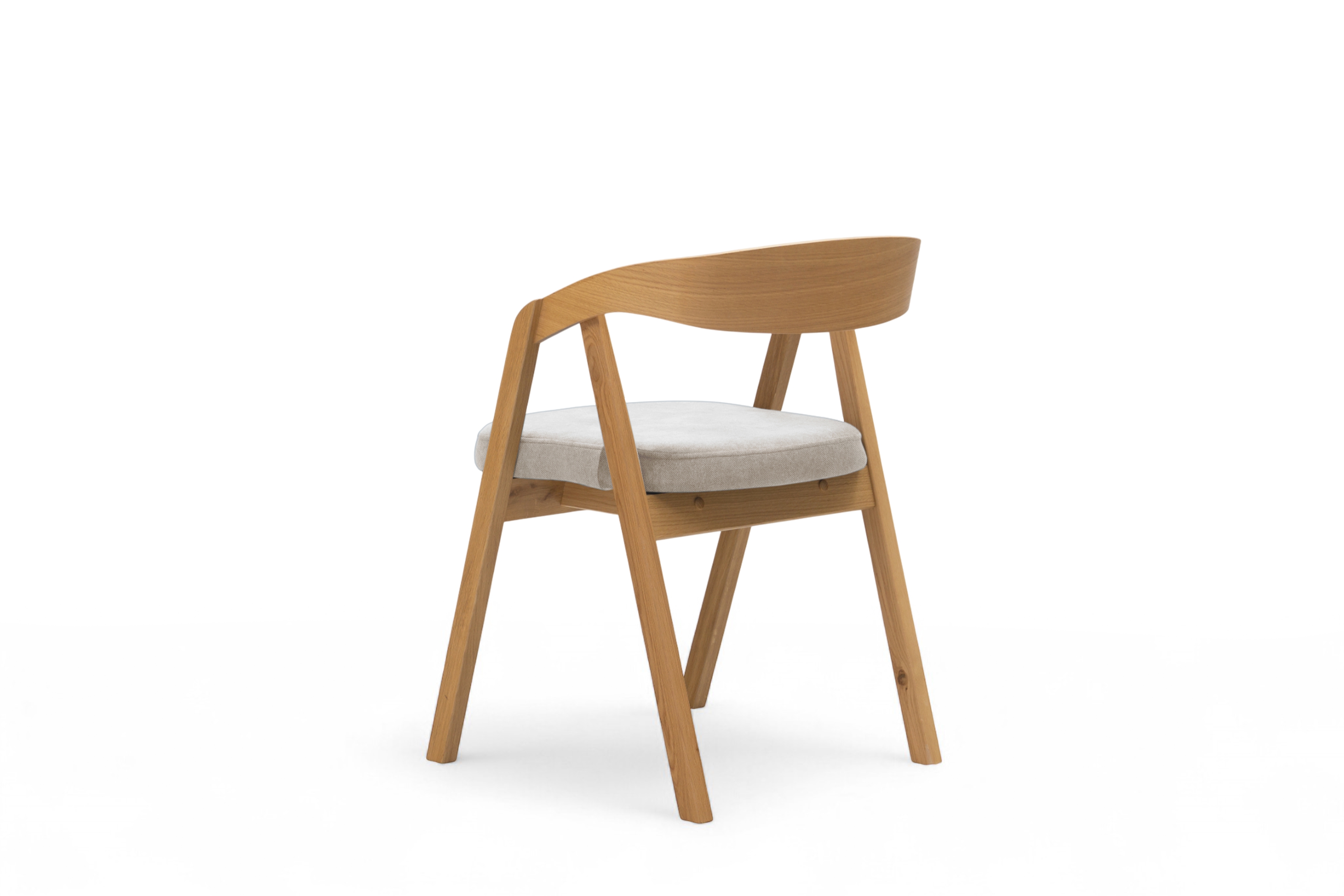 Drevená stolička Elvarin s čalúneným sedadlom - svetlosivý šenil Wind 05 / lakovaný dub Stolička drevená Elvarin z tapicerowanym siedziskiem - svetlý šedý šenil Wind 05 / Dub lakierowany