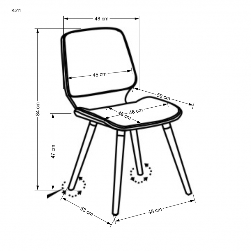 K511 Židle Krémový / ořechový dřevěna židle k511 - Krémový / ořechový
