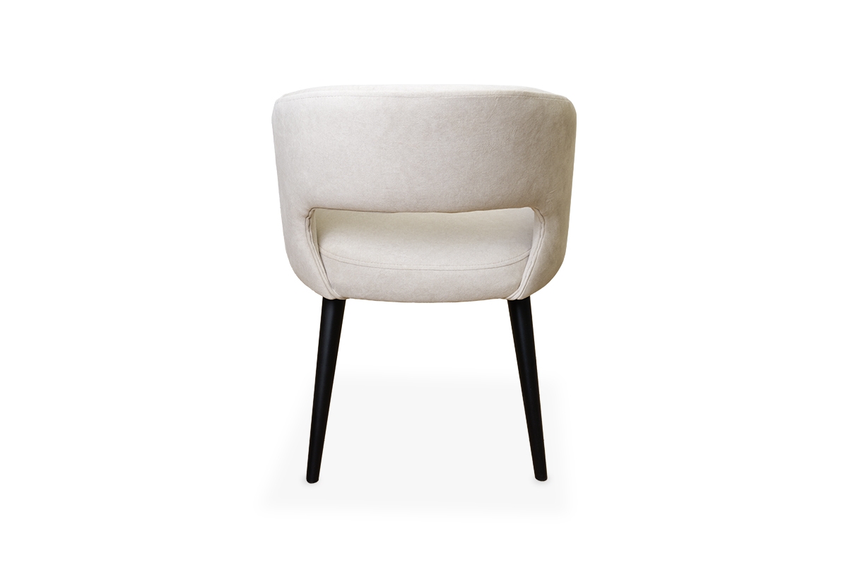 Jedálenské kreslo Luna - béžový ľahkočistiteľný zamat Cloud 03 / čierna Stolička drevená Luna z tapicerowanym siedziskiem - Béžová Cloud 03 / čierny nožičky