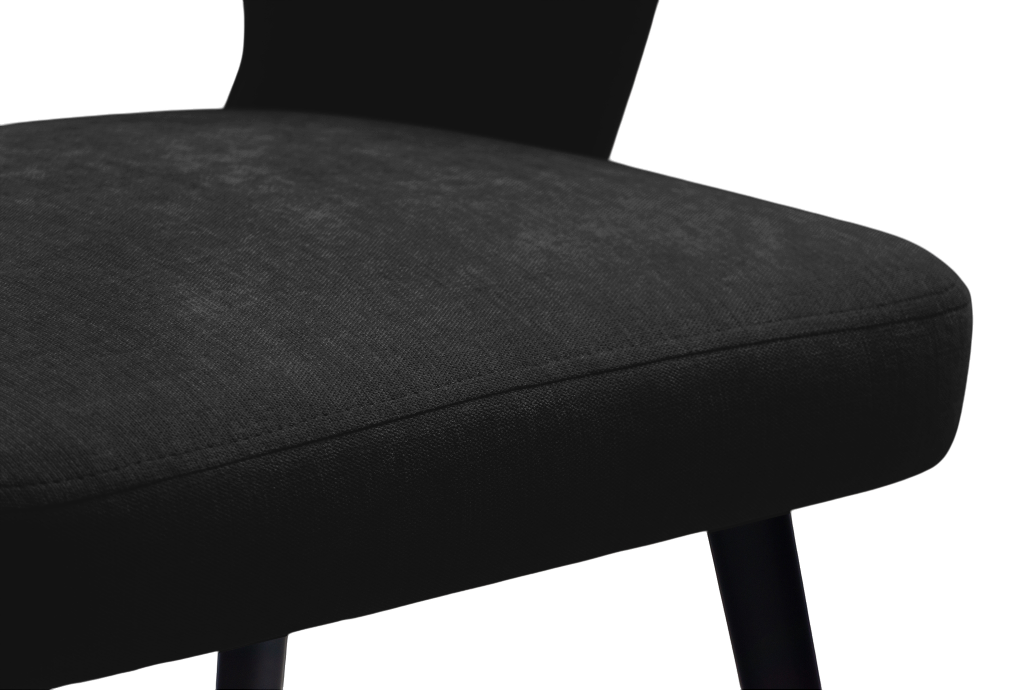 Drevená stolička Luna s čalúneným sedákom - čierny šenil Wind 99 / čierne nohy Stolička drevená Luna z tapicerowanym siedziskiem - Čierny Wind 99 / čierny nožičky