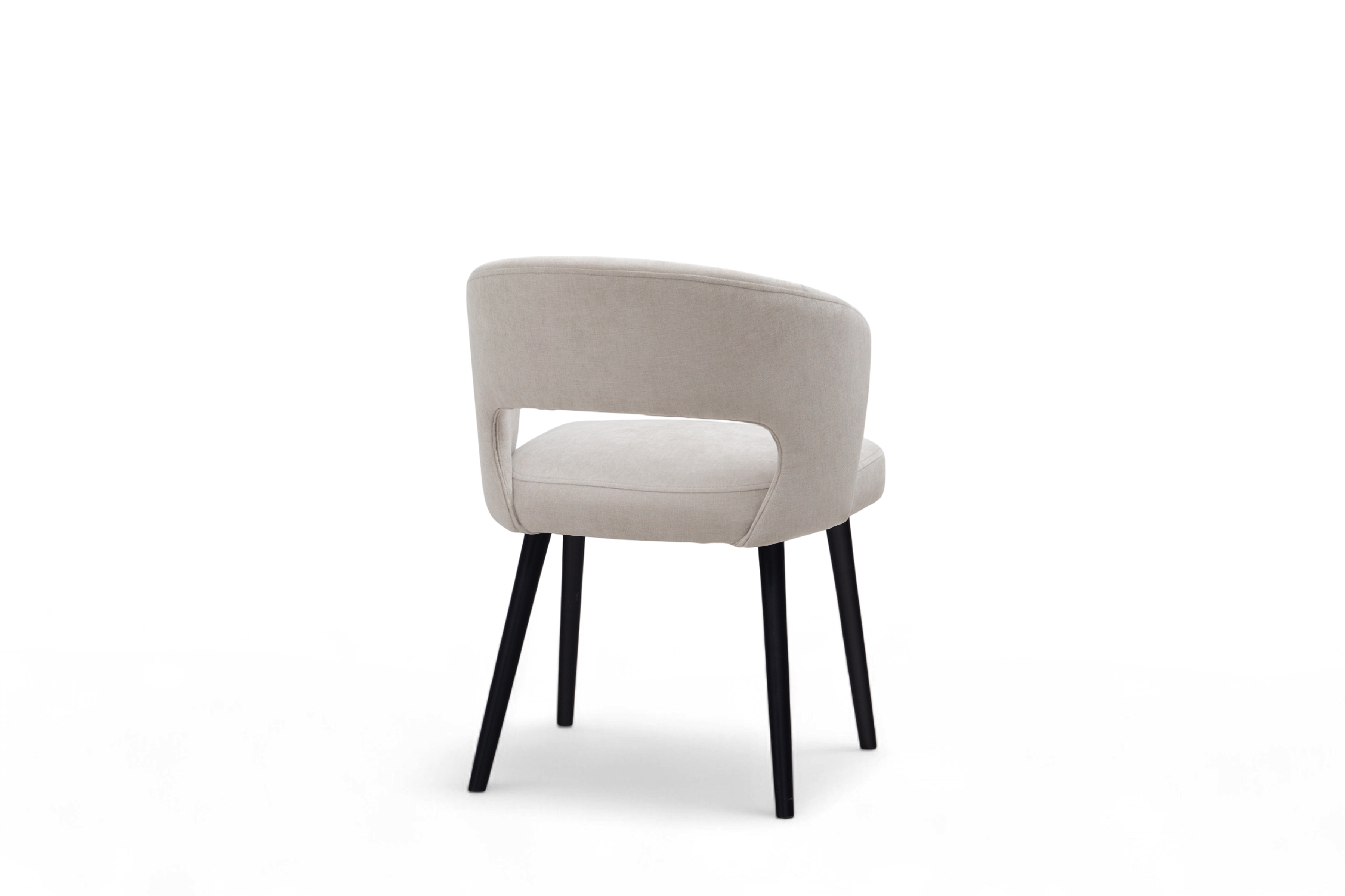 Drevená stolička Luna s čalúneným sedákom - svetlosivý šenil Wind 05 / čierne nohy Stolička drevená Luna z tapicerowanym siedziskiem - svetlý šedý Wind 05 / čierny nožičky