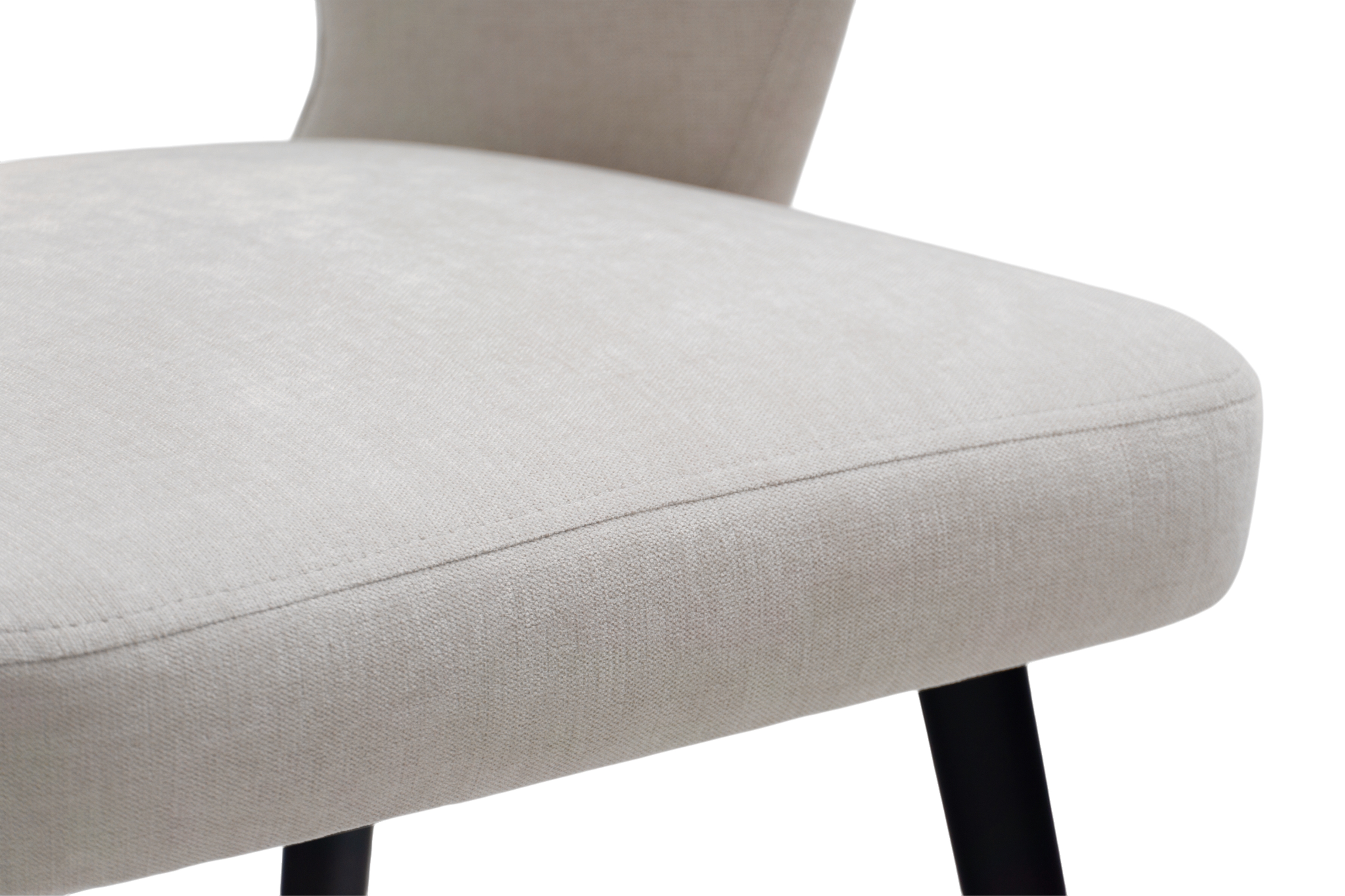 Drevená stolička Luna s čalúneným sedákom - svetlosivý šenil Wind 05 / čierne nohy Stolička drevená Luna z tapicerowanym siedziskiem - svetlý šedý Wind 05 / čierny nožičky