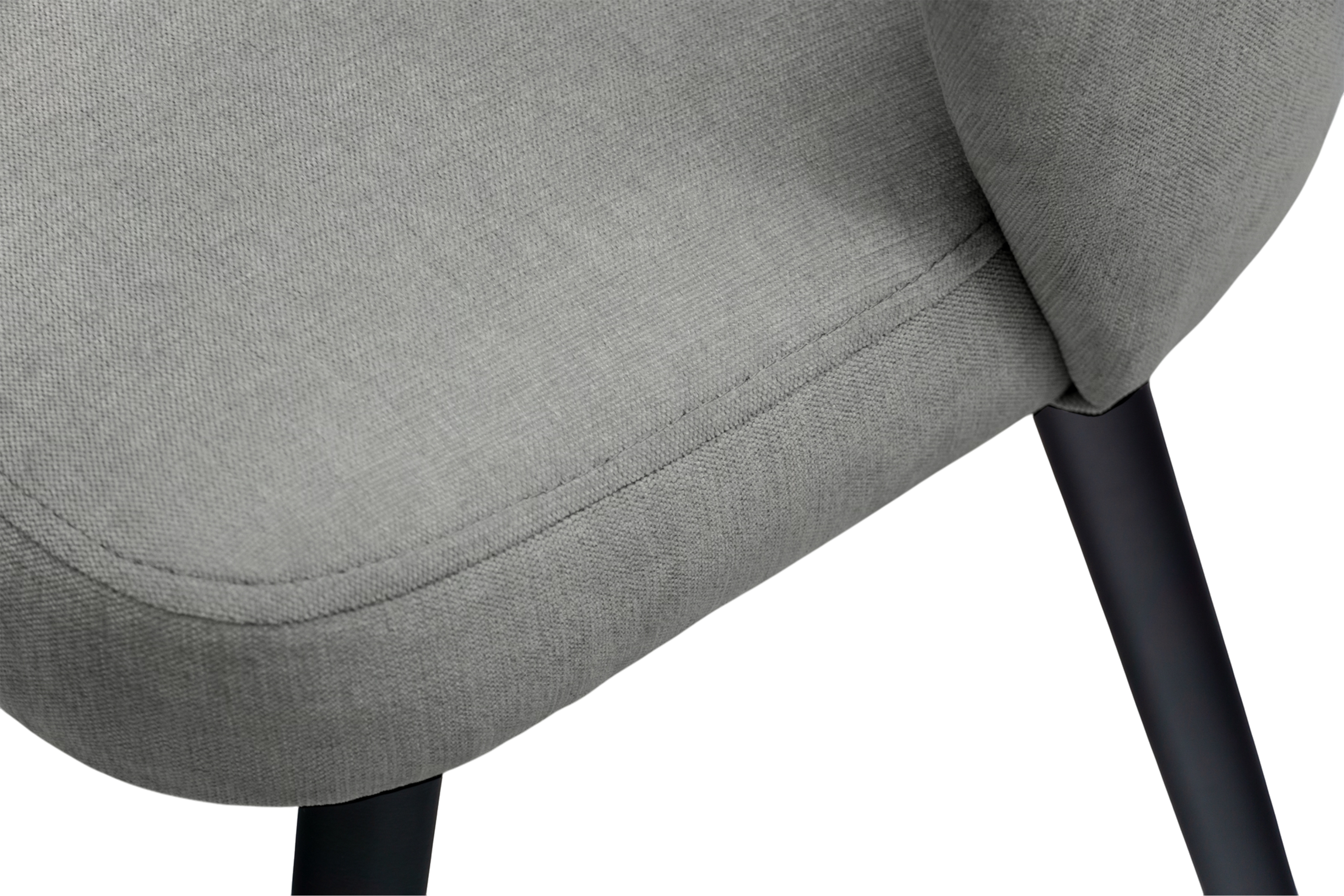 Drevená stolička Luna s čalúneným sedákom - sivý šenil Wind 90 / čierne nohy Stolička drevená Luna z tapicerowanym siedziskiem - šedý Wind 90 / čierny nožičky