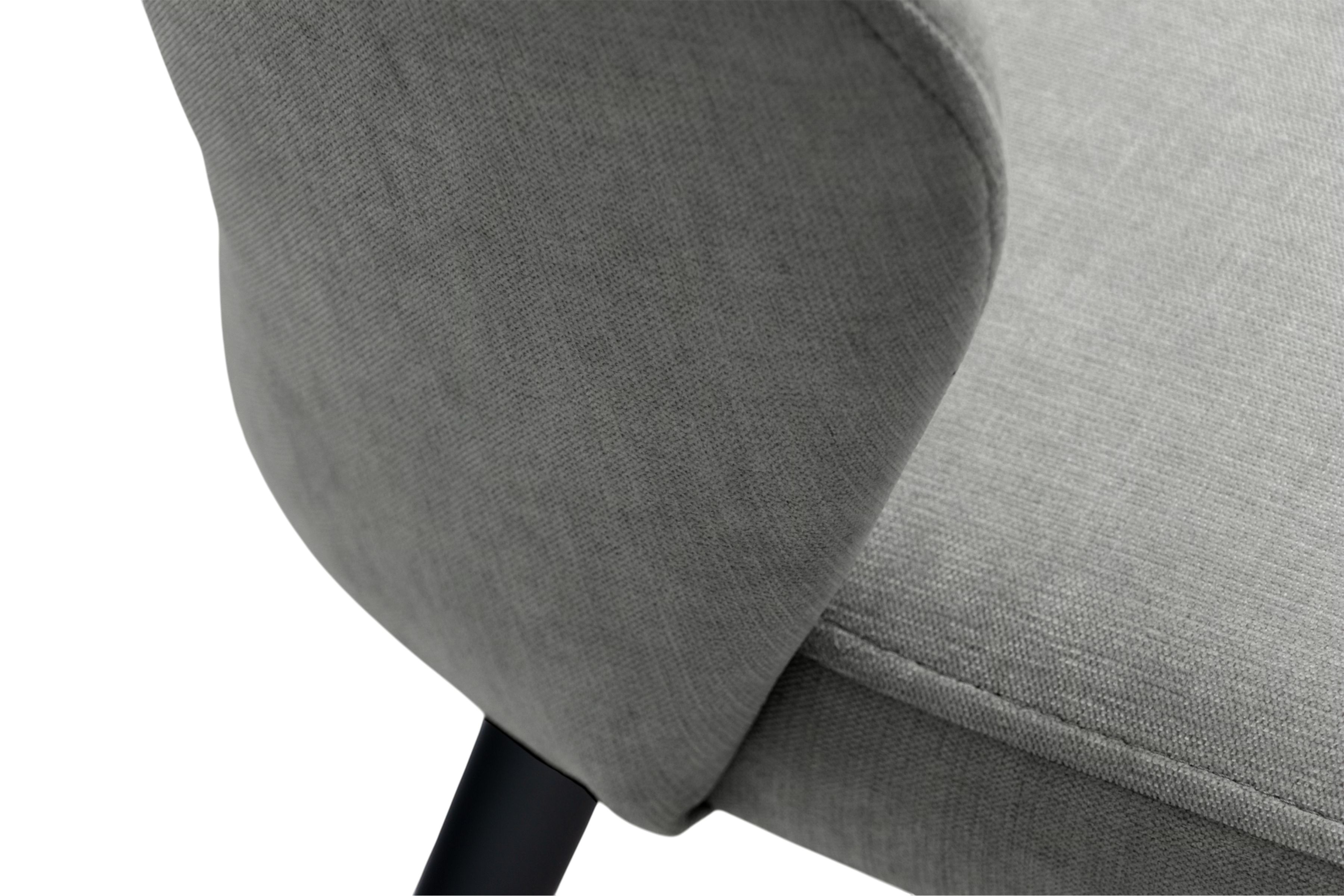 Drevená stolička Luna s čalúneným sedákom - sivý šenil Wind 90 / čierne nohy Stolička drevená Luna z tapicerowanym siedziskiem - šedý Wind 90 / čierny nožičky