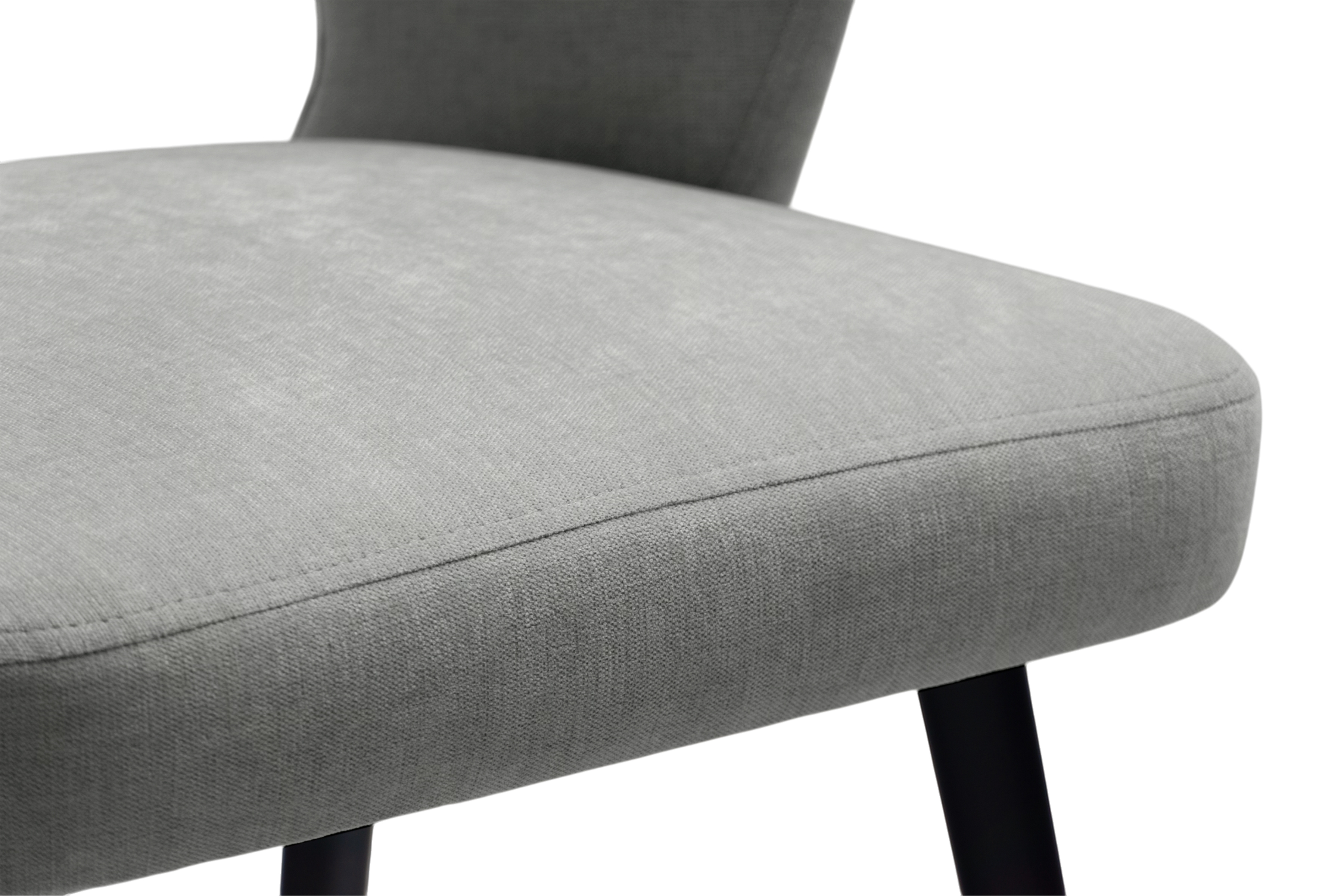 Drevená stolička Luna s čalúneným sedákom - sivý šenil Wind 90 / čierne nohy Stolička drevená Luna z tapicerowanym siedziskiem - šedý Wind 90 / čierny nožičky