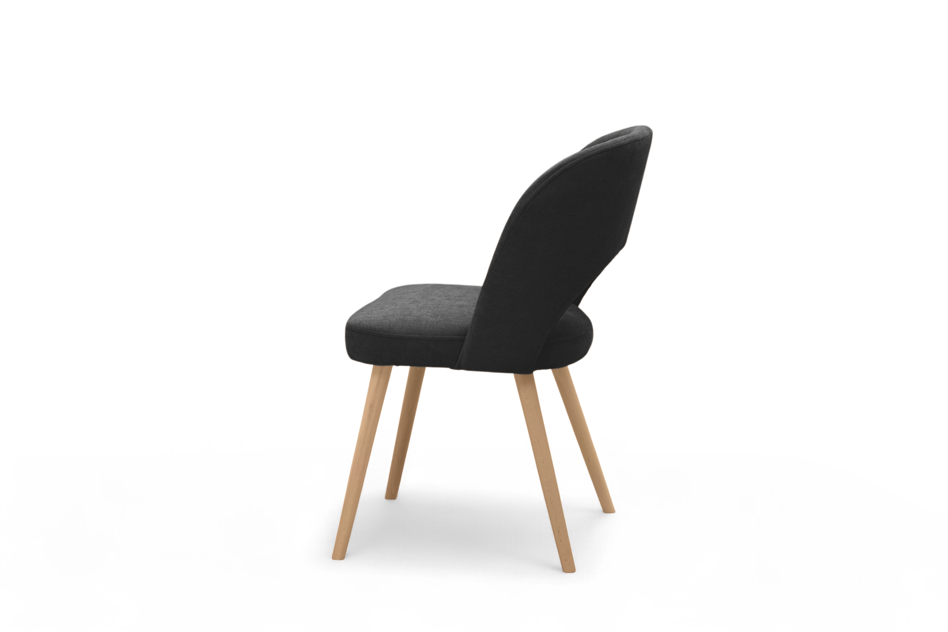 Dřevěná židle Luvaro s čalouněným sedákem – černý šenil Wind 99 / nožky buk židle dřevěná Luvaro s čalouněným sedákem - černá šenil Wind 99 / Nohy buk