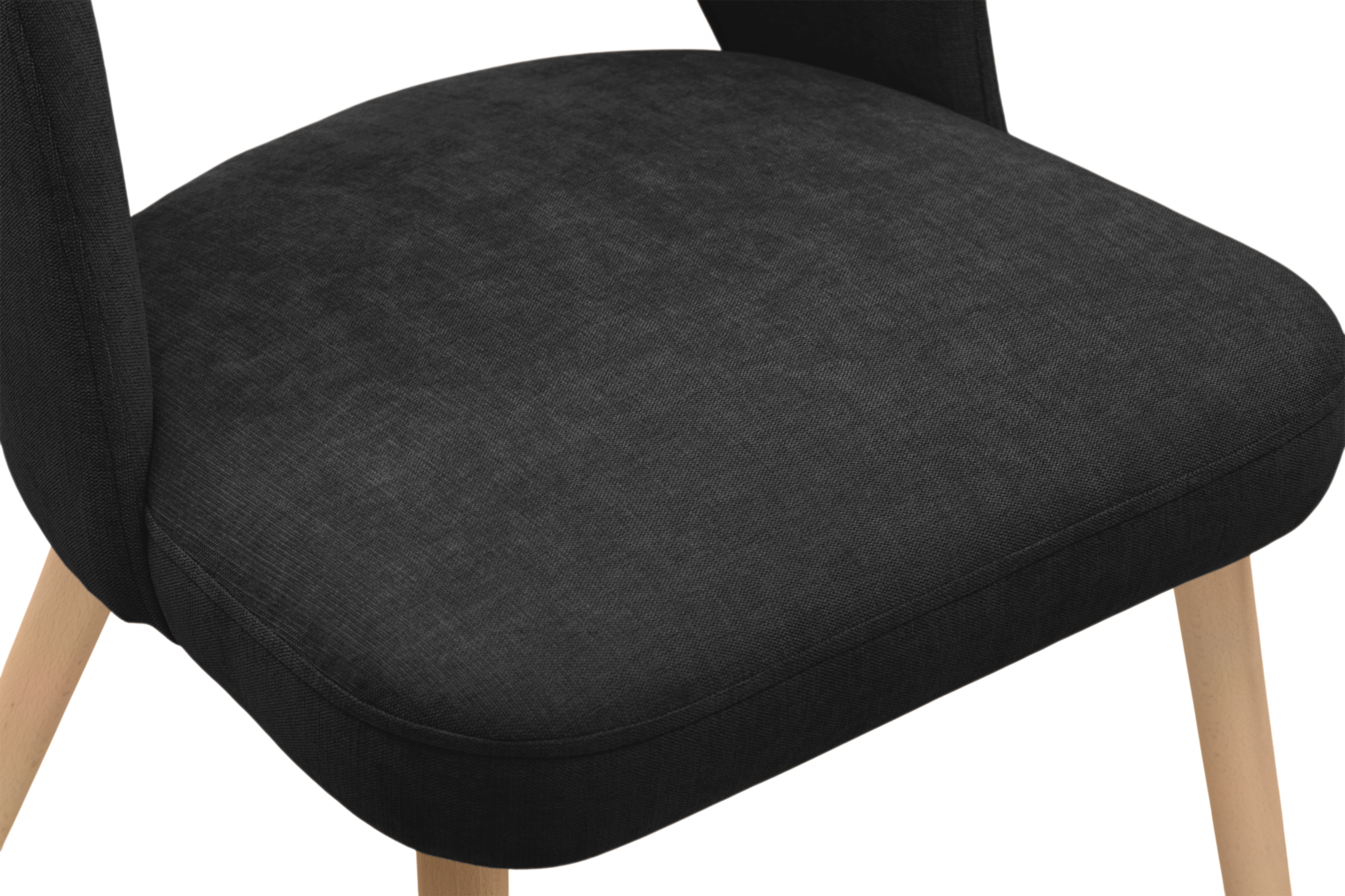 Dřevěná židle Luvaro s čalouněným sedákem – černý šenil Wind 99 / nožky buk židle dřevěná Luvaro s čalouněným sedákem - černá šenil Wind 99 / Nohy buk