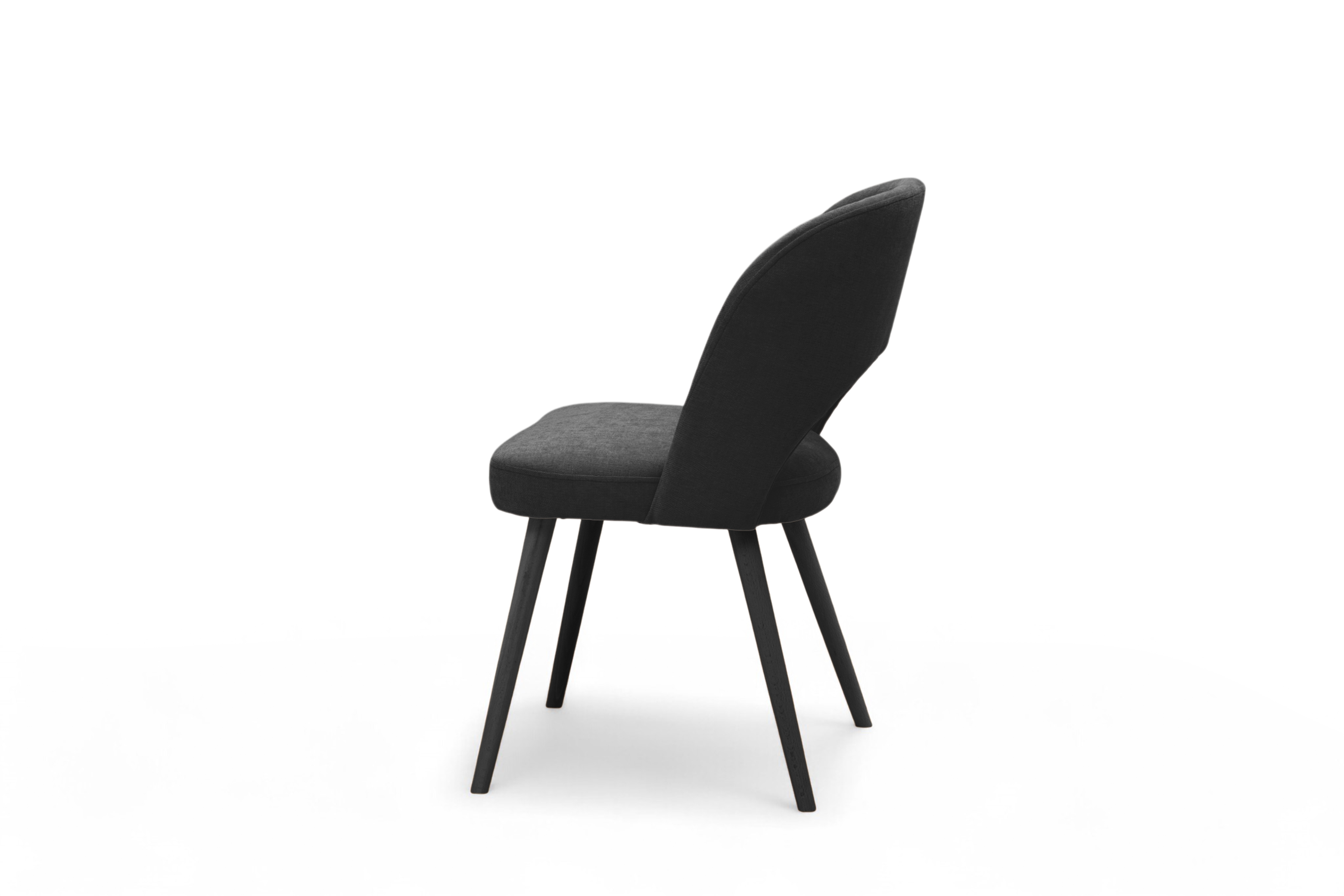 Drevená stolička Luvaro s čalúneným sedákom - čierny šenil Wind 99 / čierne nohy Stolička drevená Luvaro z tapicerowanym siedziskiem - Čierny šenil Wind 99 / nožičky čierny