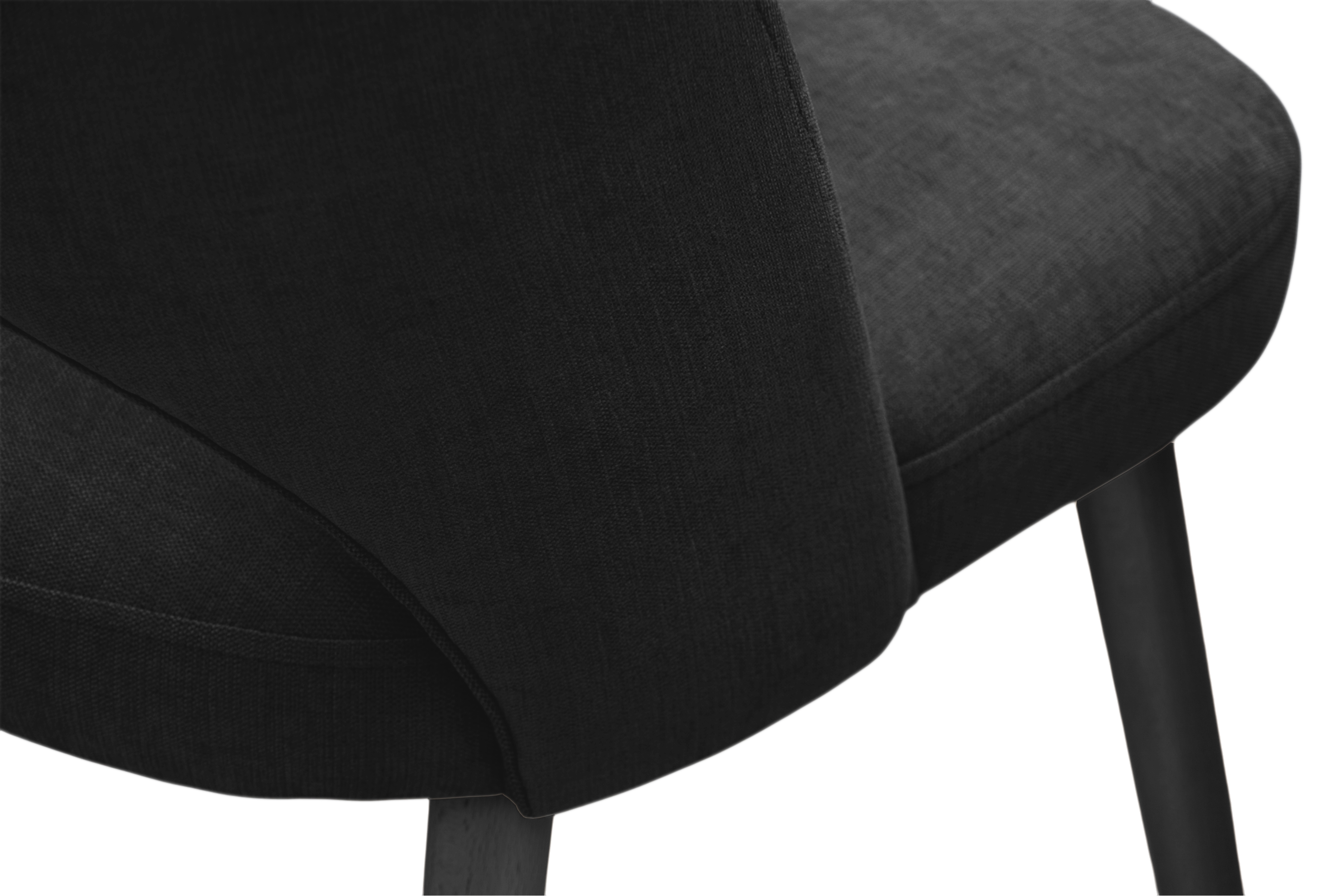 Drevená stolička Luvaro s čalúneným sedákom - čierny šenil Wind 99 / čierne nohy Stolička drevená Luvaro z tapicerowanym siedziskiem - Čierny šenil Wind 99 / nožičky čierny