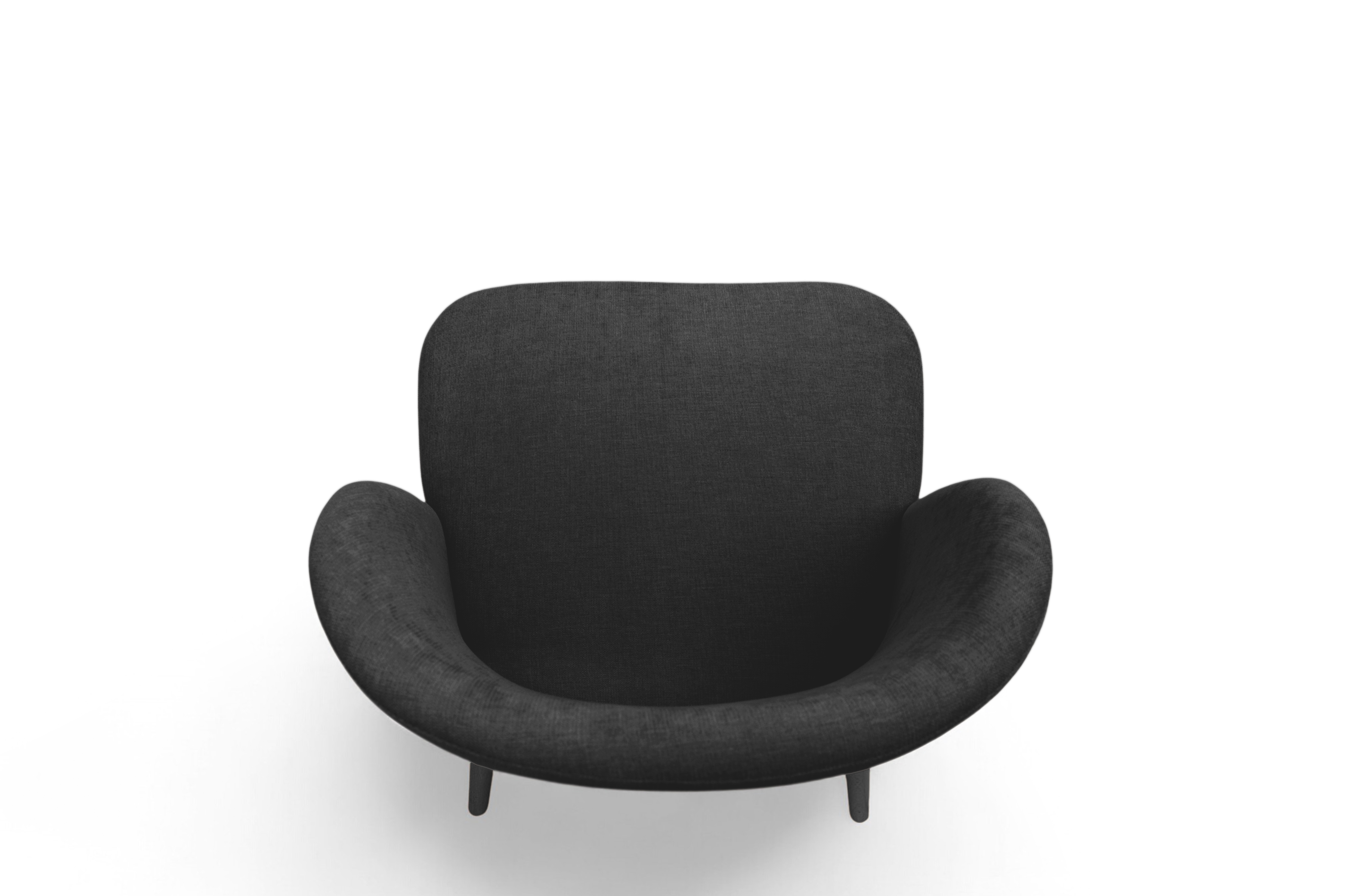 Drevená stolička Luvaro s čalúneným sedákom - čierny šenil Wind 99 / čierne nohy Stolička drevená Luvaro z tapicerowanym siedziskiem - Čierny šenil Wind 99 / nožičky čierny