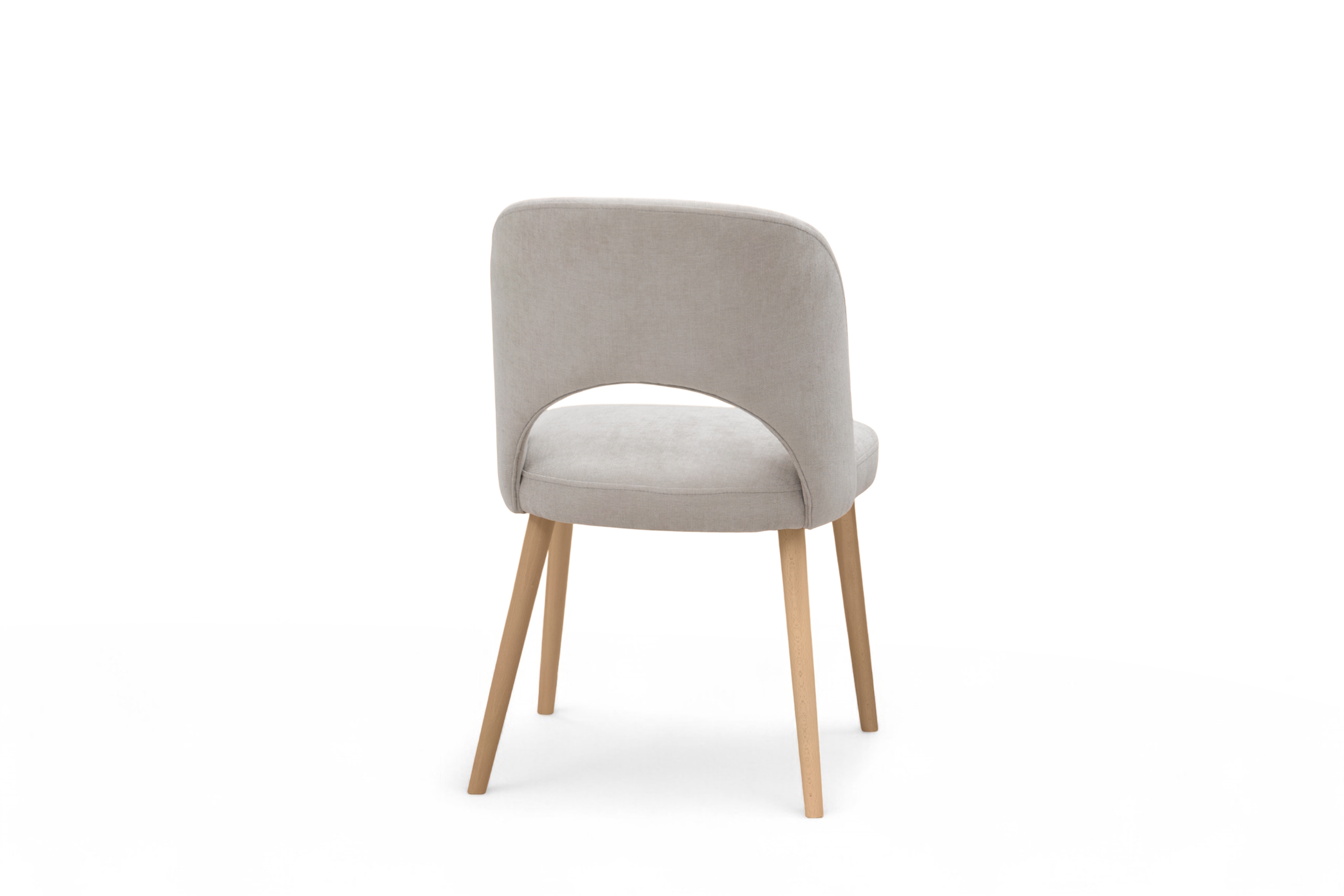 Dřevěná židle Luvaro s čalouněným sedákem – světle šedý šenil Wind 05 / nožky buk židle dřevěná Luvaro s čalouněným sedákem - světlý šedá šenil Wind 05 / Nohy buk