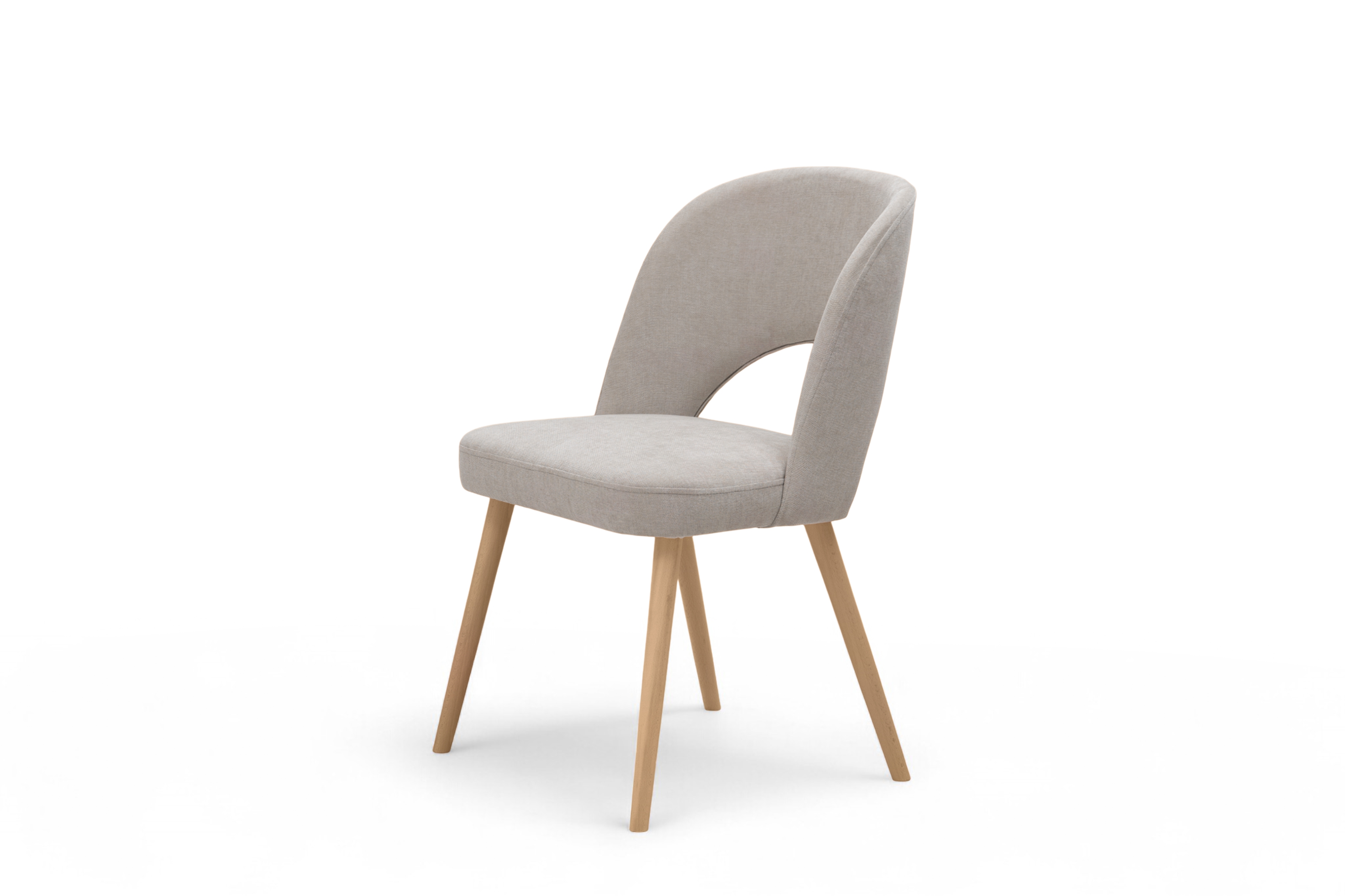 Dřevěná židle Luvaro s čalouněným sedákem – světle šedý šenil Wind 05 / nožky buk židle dřevěná Luvaro s čalouněným sedákem - světlý šedá šenil Wind 05 / Nohy buk