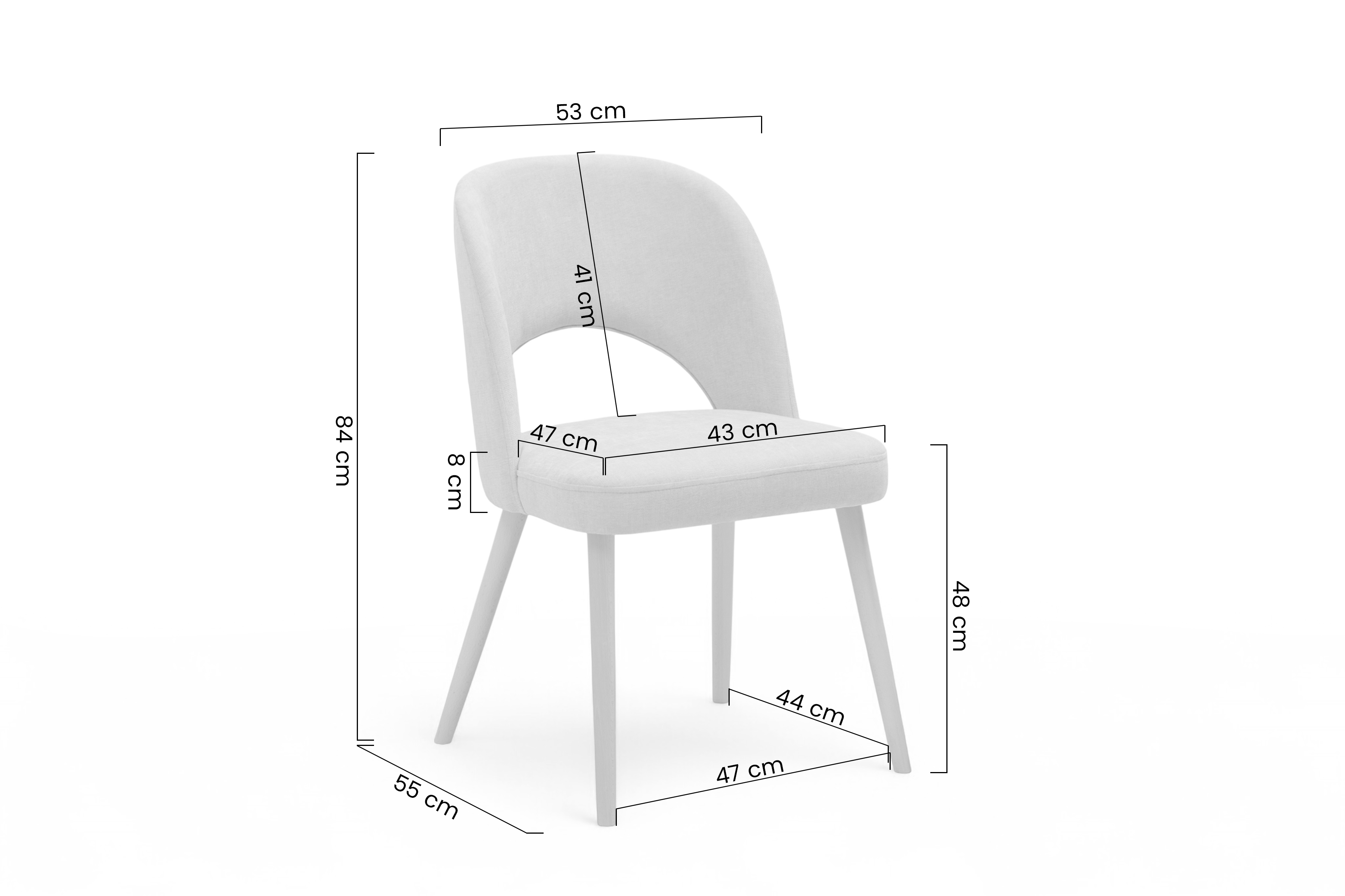 Dřevěná židle Luvaro s čalouněným sedákem – světle šedý šenil Wind 05 / nožky buk židle dřevěná Luvaro s čalouněným sedákem - světlý šedá šenil Wind 05 / Nohy buk