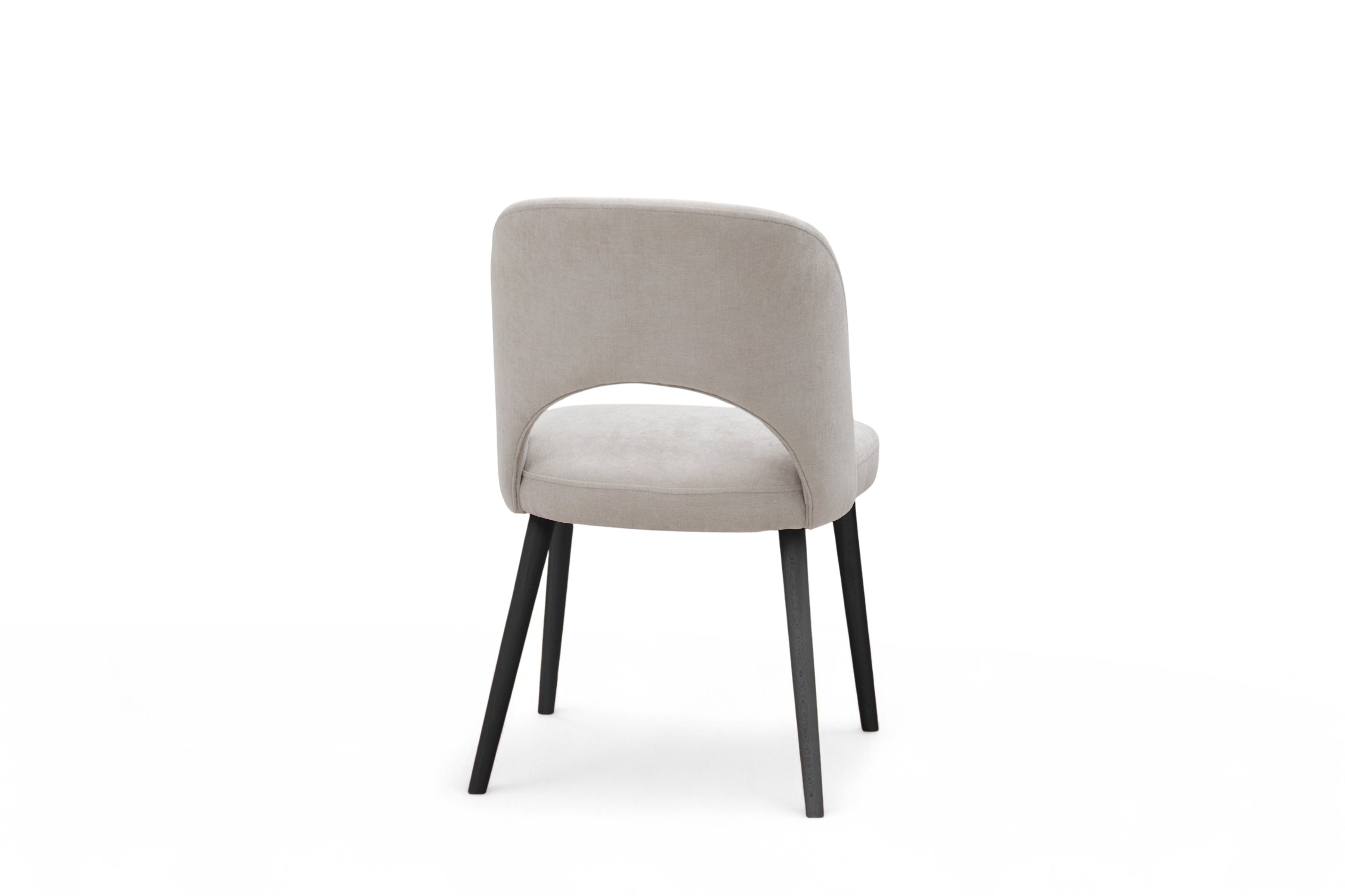 Dřevěná židle Luvaro s čalouněným sedákem – světle šedý šenil Wind 05 / černé nožky židle dřevěná Luvaro s čalouněným sedákem - světlý šedá šenil Wind 05 / Nohy černá