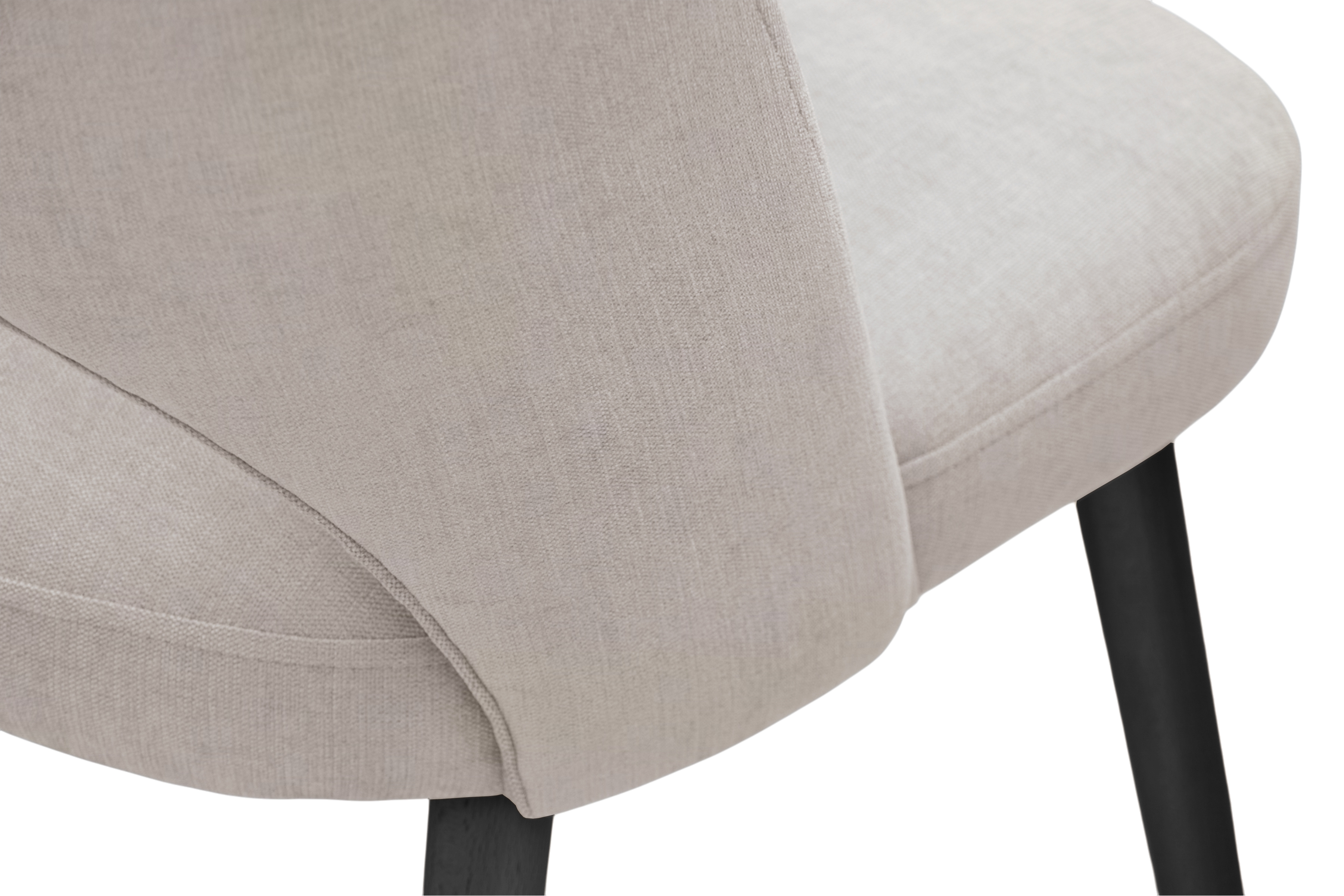 Dřevěná židle Luvaro s čalouněným sedákem – světle šedý šenil Wind 05 / černé nožky židle dřevěná Luvaro s čalouněným sedákem - světlý šedá šenil Wind 05 / Nohy černá