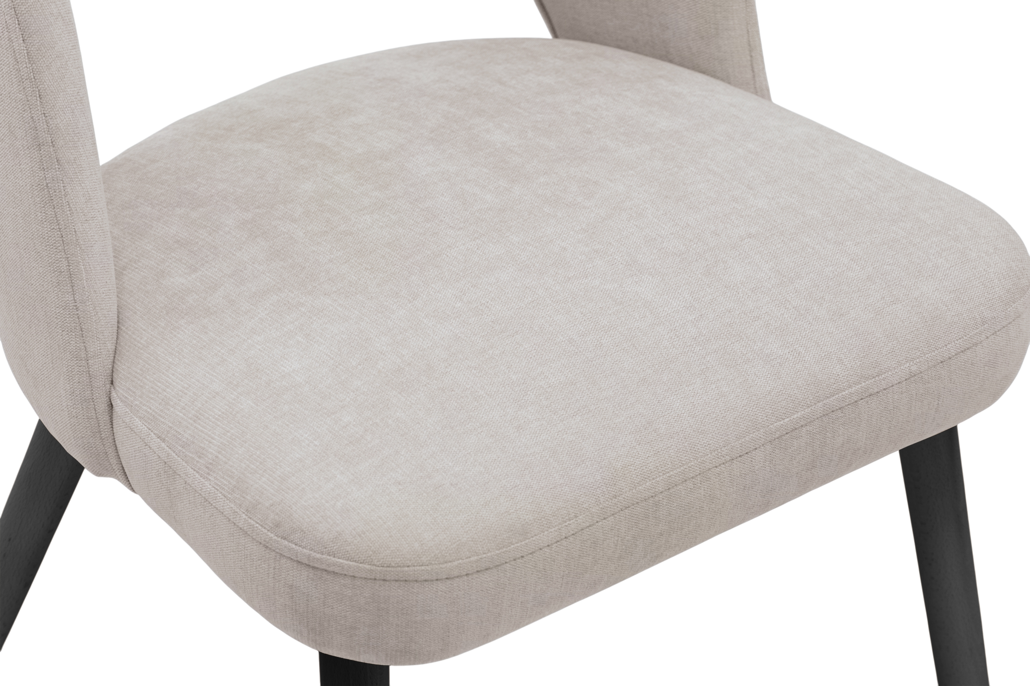 Dřevěná židle Luvaro s čalouněným sedákem – světle šedý šenil Wind 05 / černé nožky židle dřevěná Luvaro s čalouněným sedákem - světlý šedá šenil Wind 05 / Nohy černá