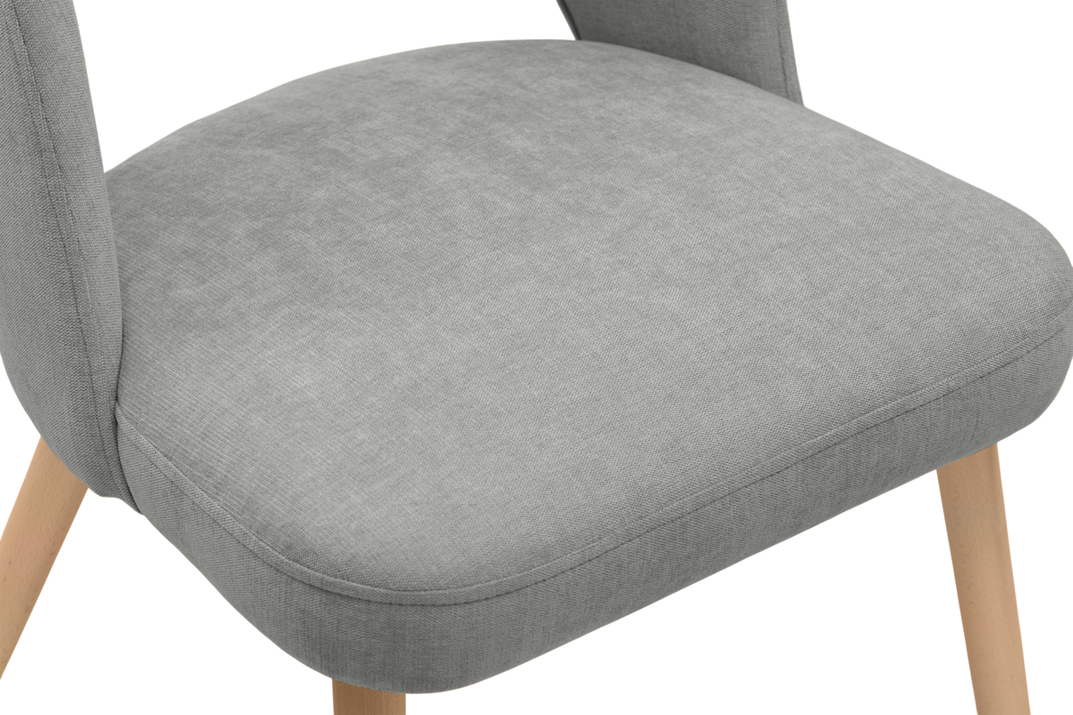 Dřevěná židle Luvaro s čalouněným sedákem – šedý šenil Wind 90 / nožky buk židle dřevěná Luvaro s čalouněným sedákem - šedá šenil Wind 90 / Nohy buk