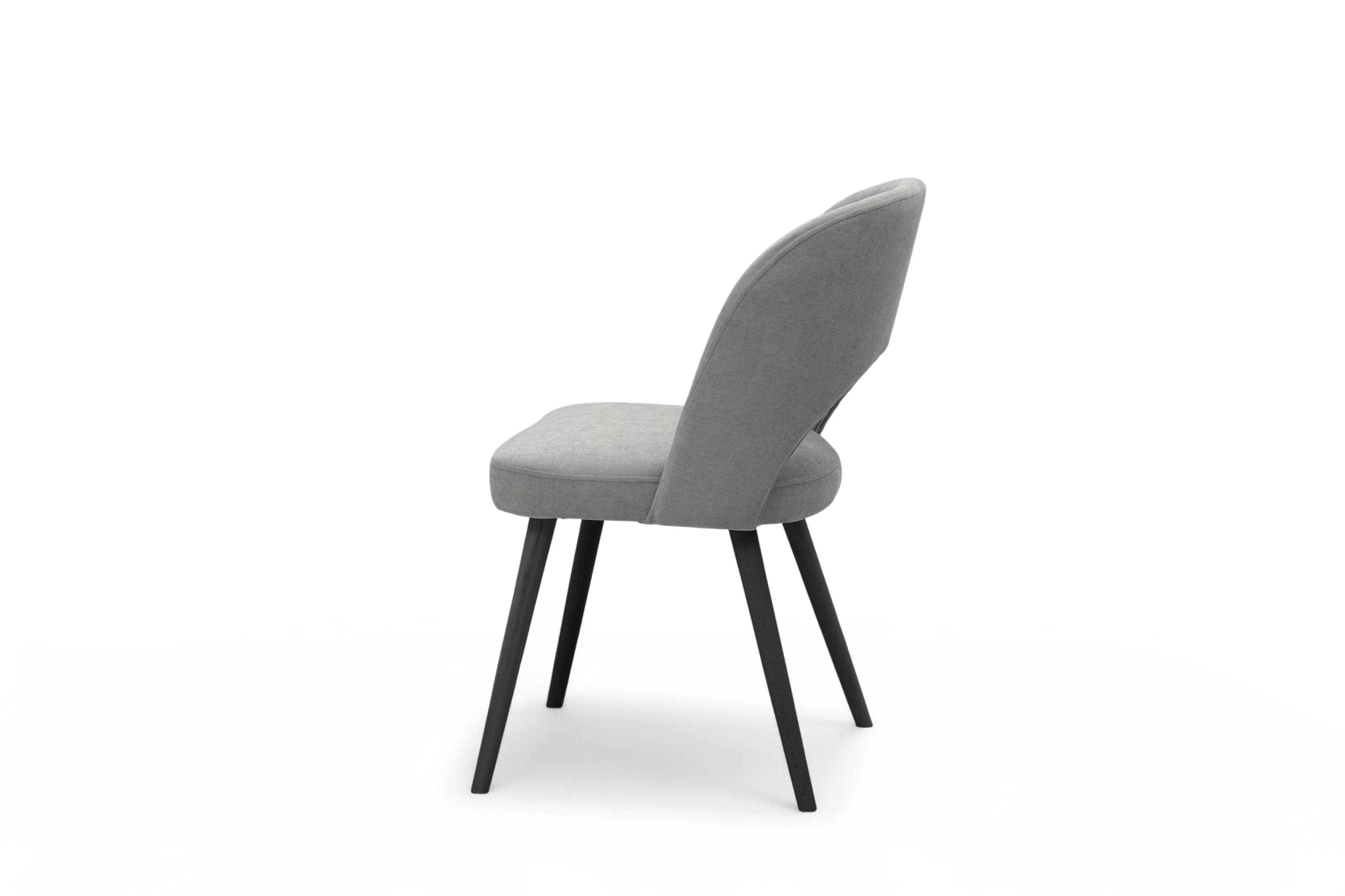 Dřevěná židle Luvaro s čalouněným sedákem – šedý šenil Wind 90 / černé nožky židle dřevěná Luvaro s čalouněným sedákem - šedá šenil Wind 90 / Nohy černá