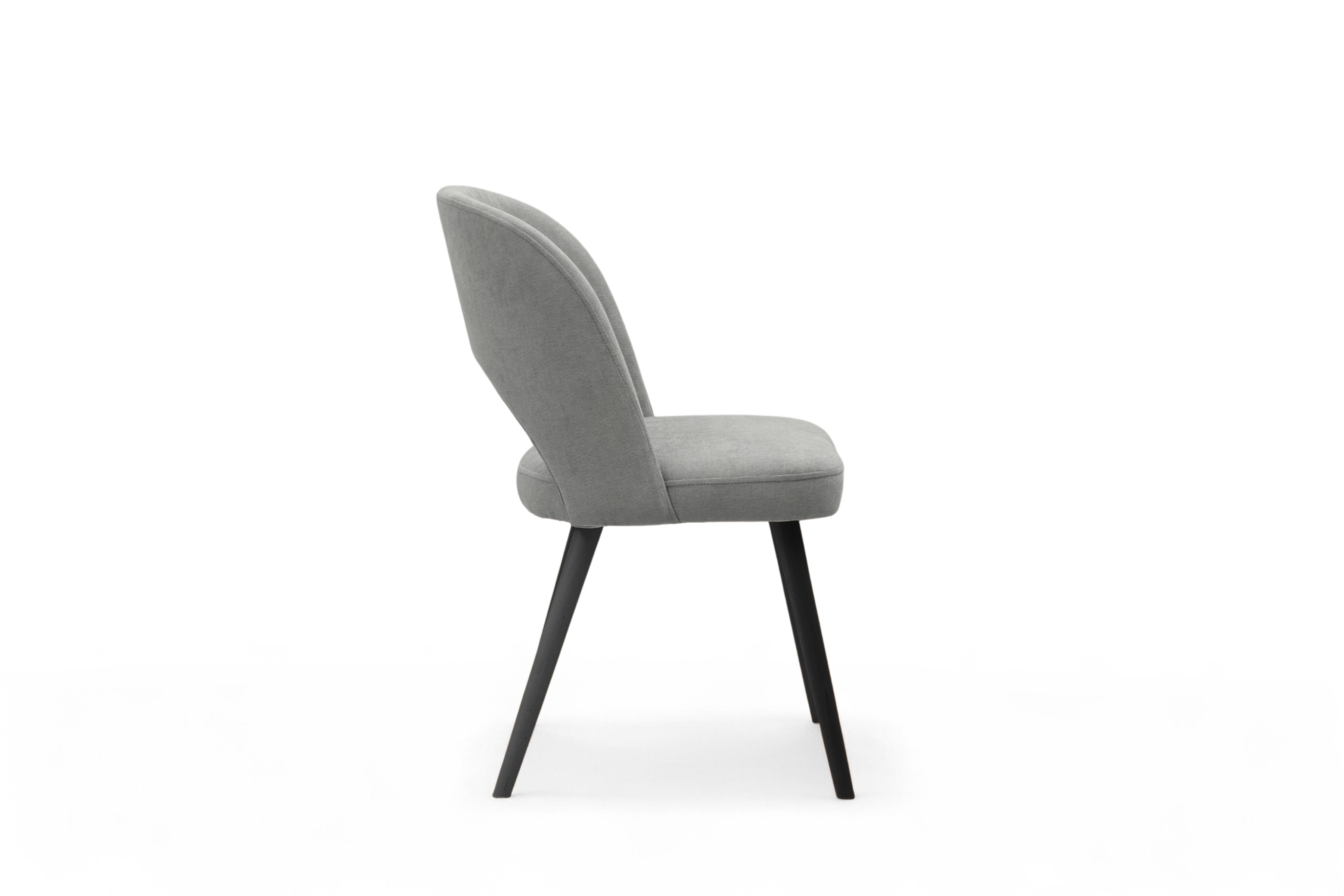 Dřevěná židle Luvaro s čalouněným sedákem – šedý šenil Wind 90 / černé nožky židle dřevěná Luvaro s čalouněným sedákem - šedá šenil Wind 90 / Nohy černá