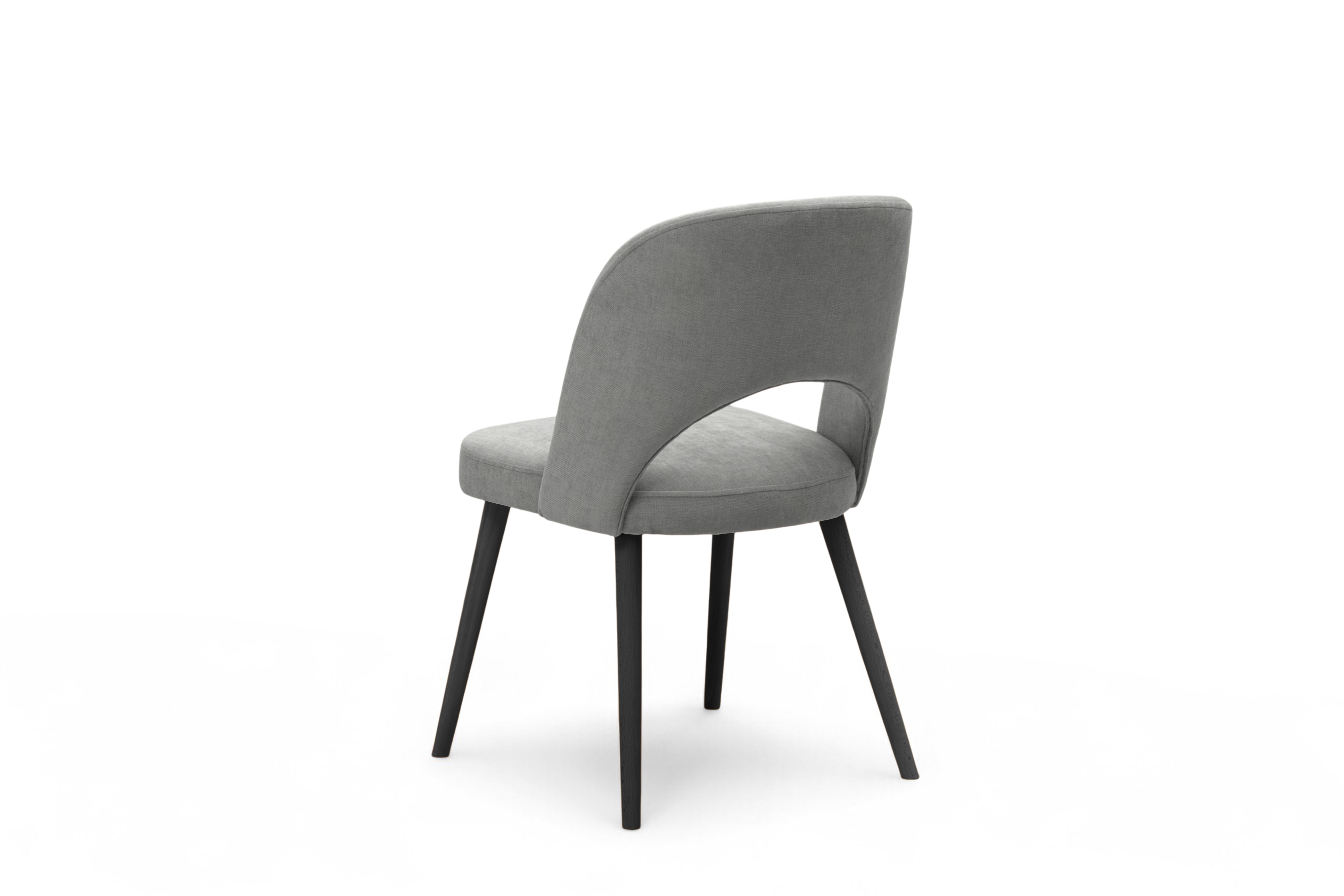Dřevěná židle Luvaro s čalouněným sedákem – šedý šenil Wind 90 / černé nožky židle dřevěná Luvaro s čalouněným sedákem - šedá šenil Wind 90 / Nohy černá
