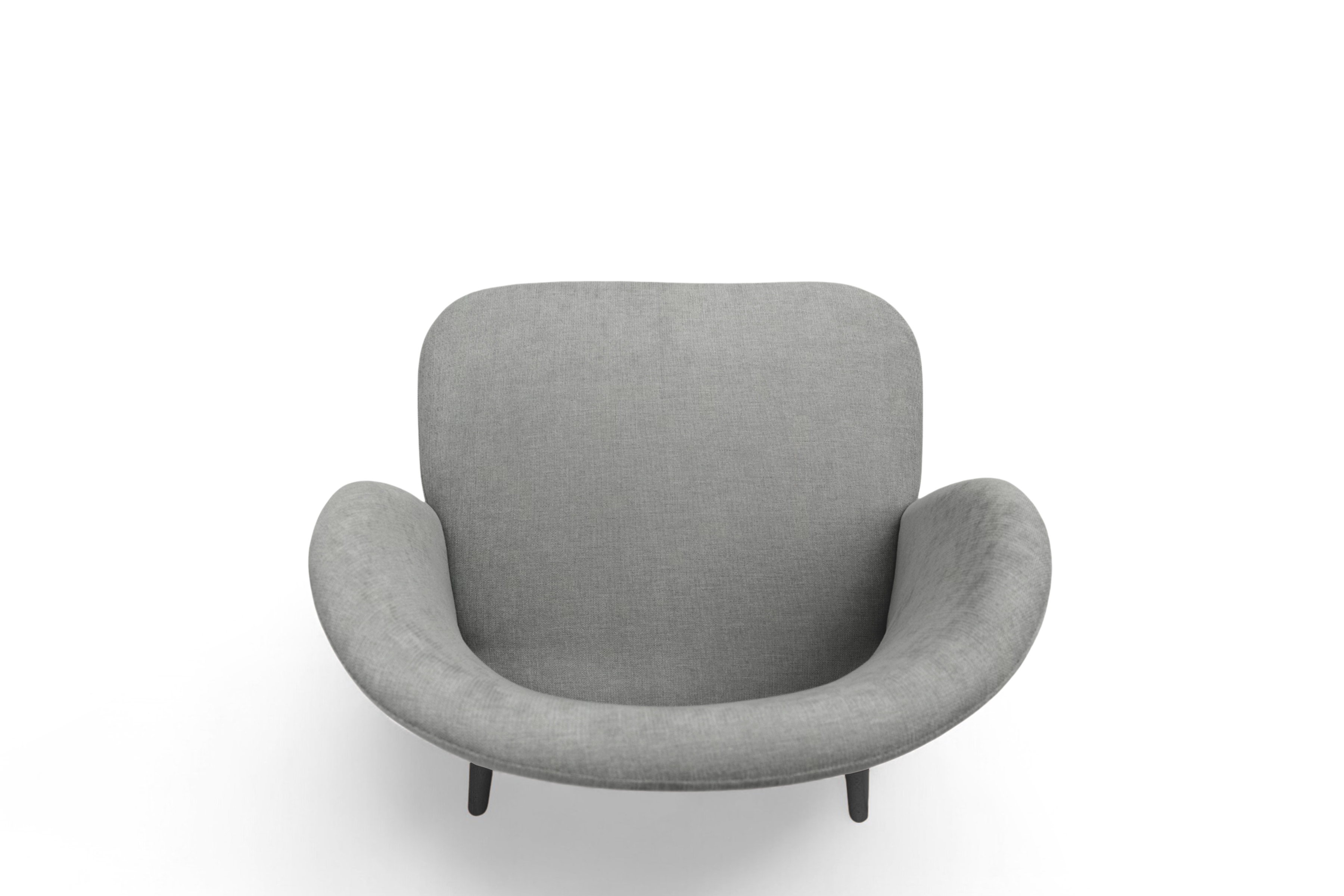 Dřevěná židle Luvaro s čalouněným sedákem – šedý šenil Wind 90 / černé nožky židle dřevěná Luvaro s čalouněným sedákem - šedá šenil Wind 90 / Nohy černá