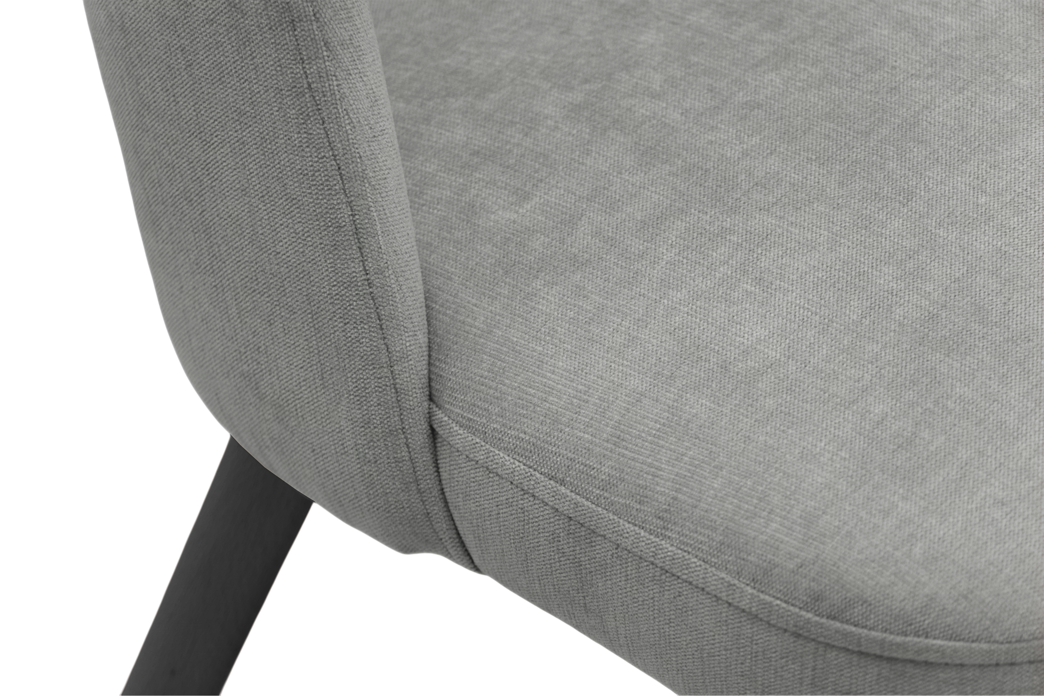 Dřevěná židle Luvaro s čalouněným sedákem – šedý šenil Wind 90 / černé nožky židle dřevěná Luvaro s čalouněným sedákem - šedá šenil Wind 90 / Nohy černá