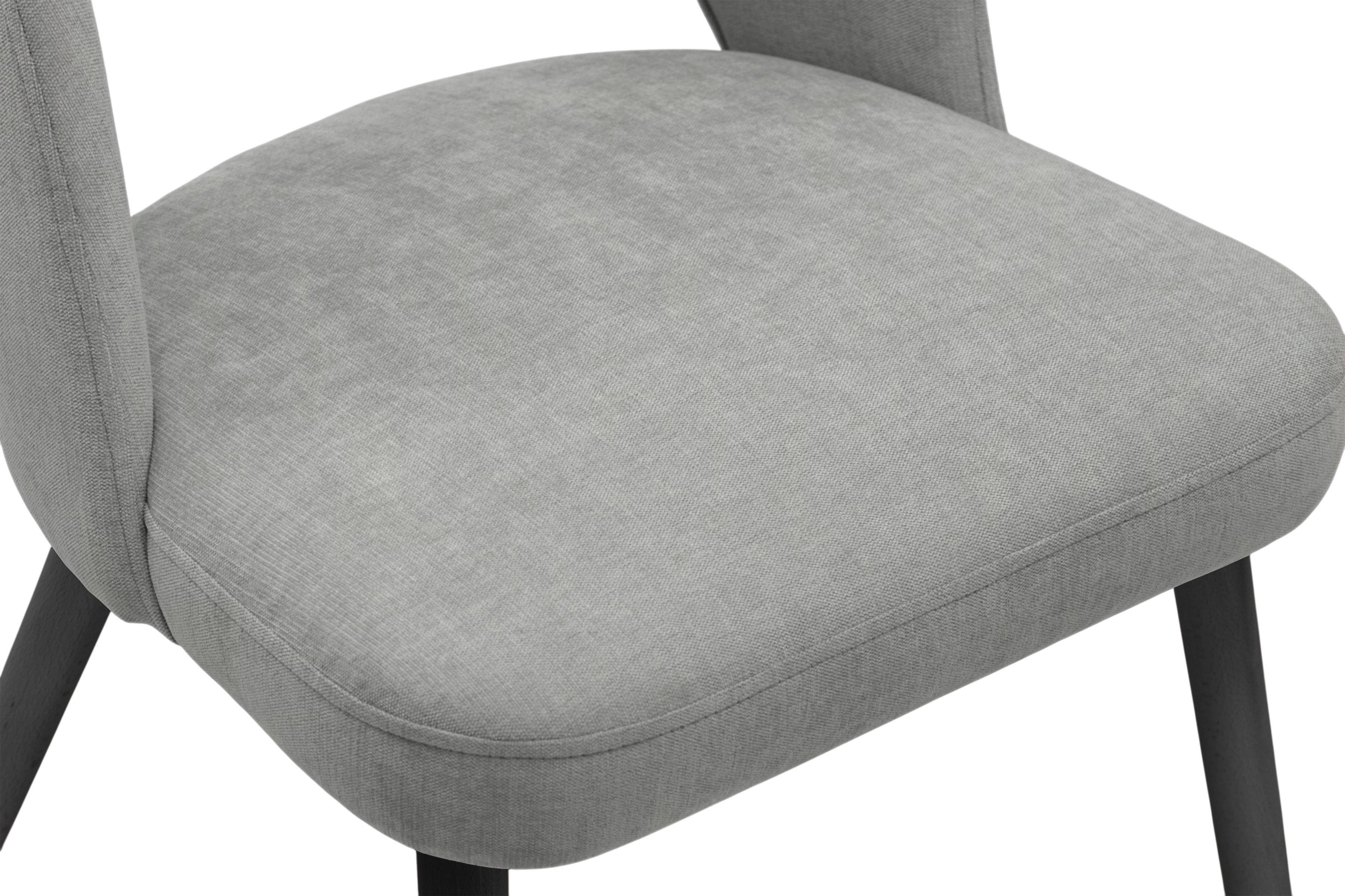 Dřevěná židle Luvaro s čalouněným sedákem – šedý šenil Wind 90 / černé nožky židle dřevěná Luvaro s čalouněným sedákem - šedá šenil Wind 90 / Nohy černá