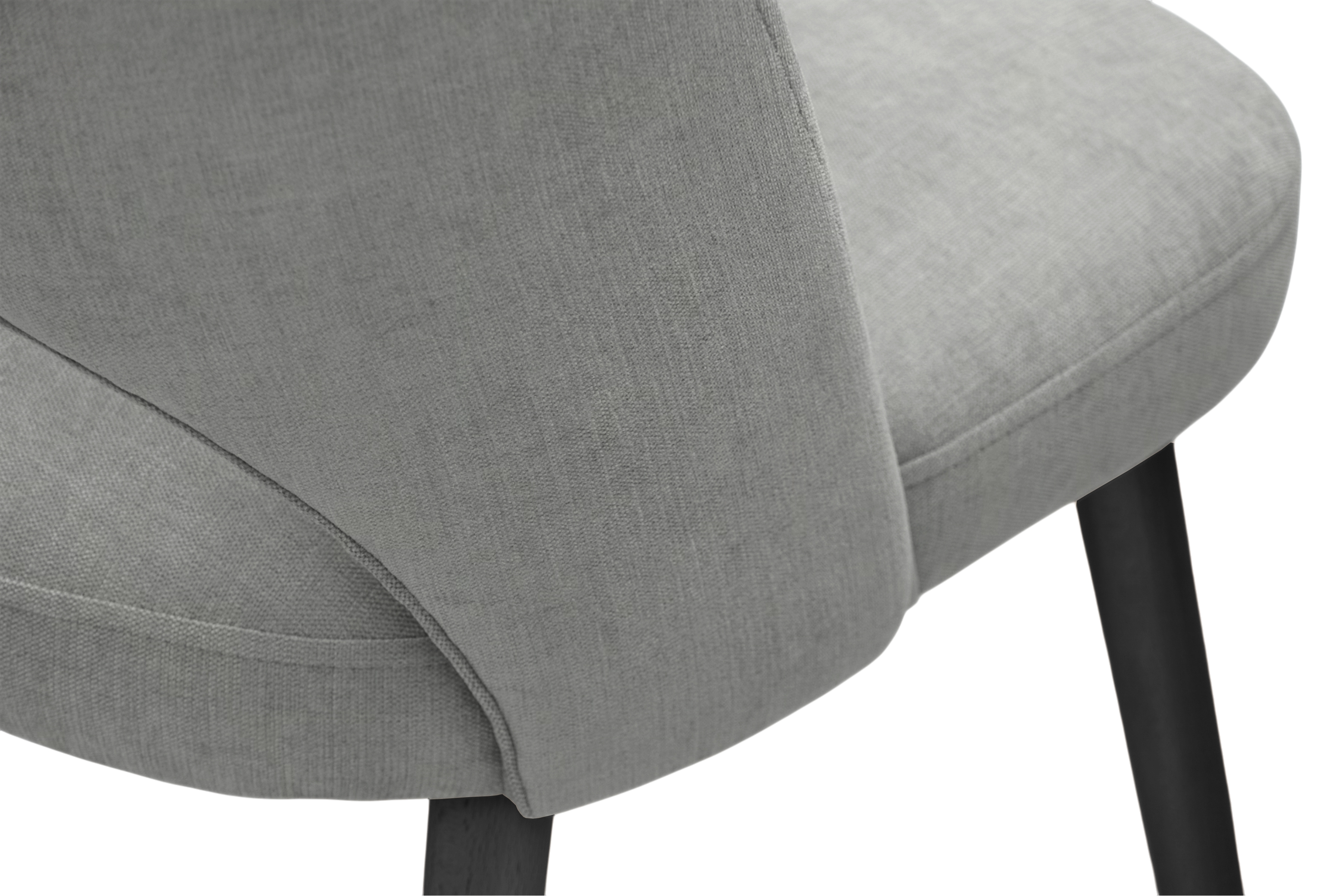 Dřevěná židle Luvaro s čalouněným sedákem – šedý šenil Wind 90 / černé nožky židle dřevěná Luvaro s čalouněným sedákem - šedá šenil Wind 90 / Nohy černá