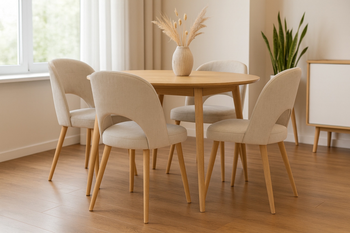 Drevená stolička Luvaro s čalúneným sedákom Stolička drevená Luvaro z tapicerowanym siedziskiem