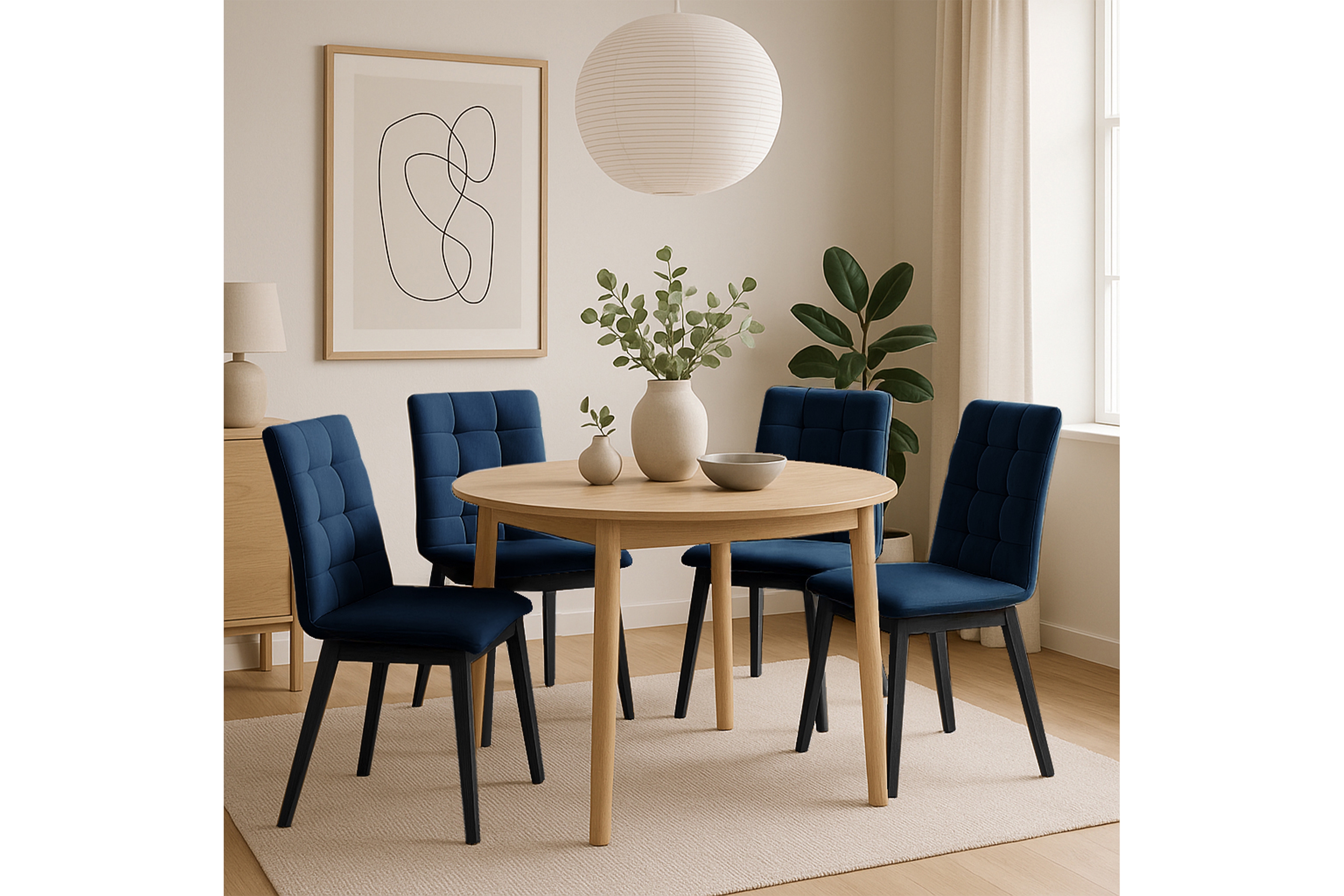 Čalúnená stolička Platinum 4 – tmavomodrý zamat Salvador 5 / čierne nohy Stolička drevená Platinum 4 z tapicerowanym siedziskiem - granat Salvador 05 / čierny nožičky