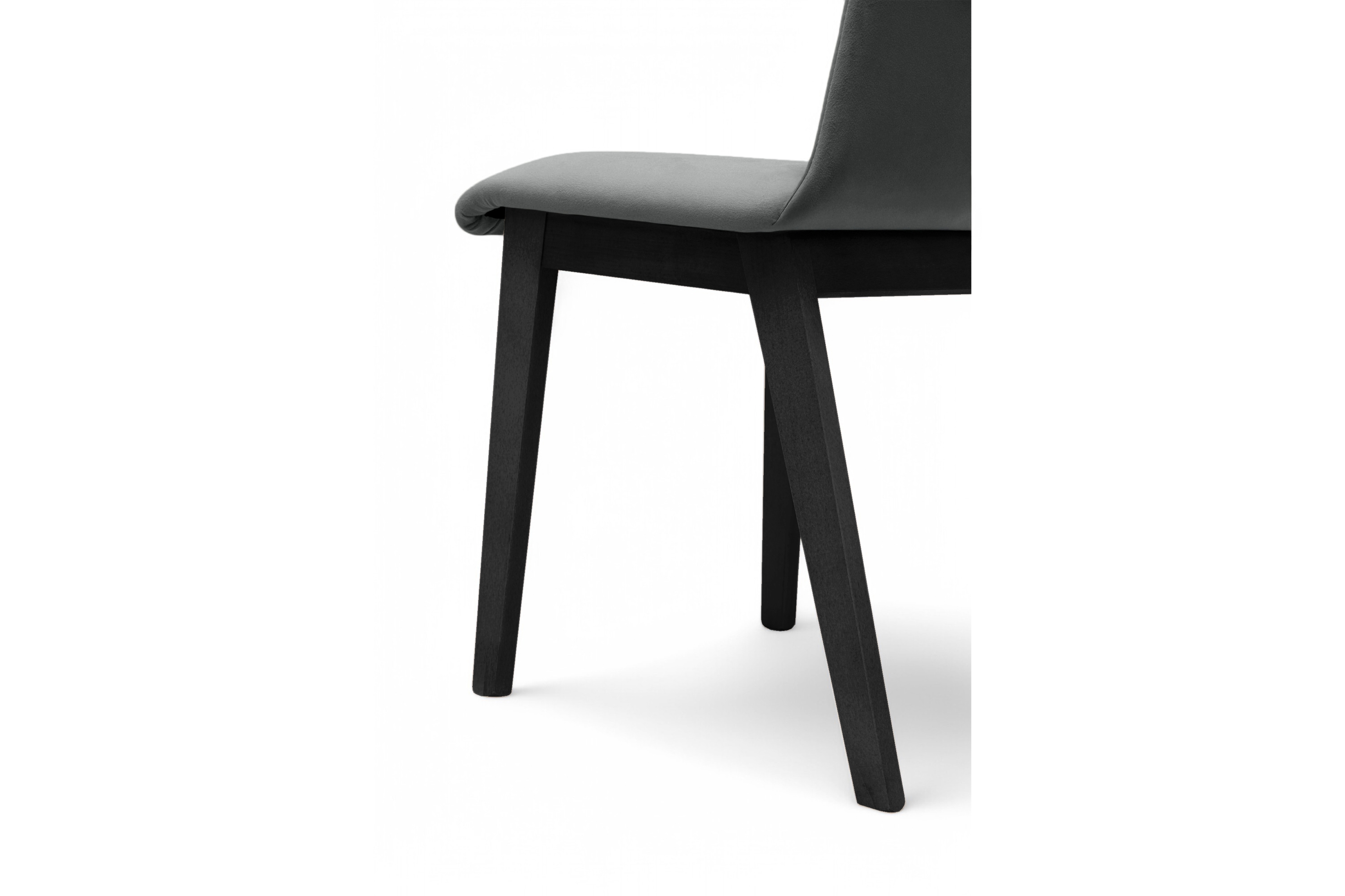 Čalúnená stolička Platinum 4 – sivý zamat Salvador 17 / čierne nohy Stolička drevená Platinum 4 z tapicerowanym siedziskiem - šedý Salvador 17 / čierny nožičky