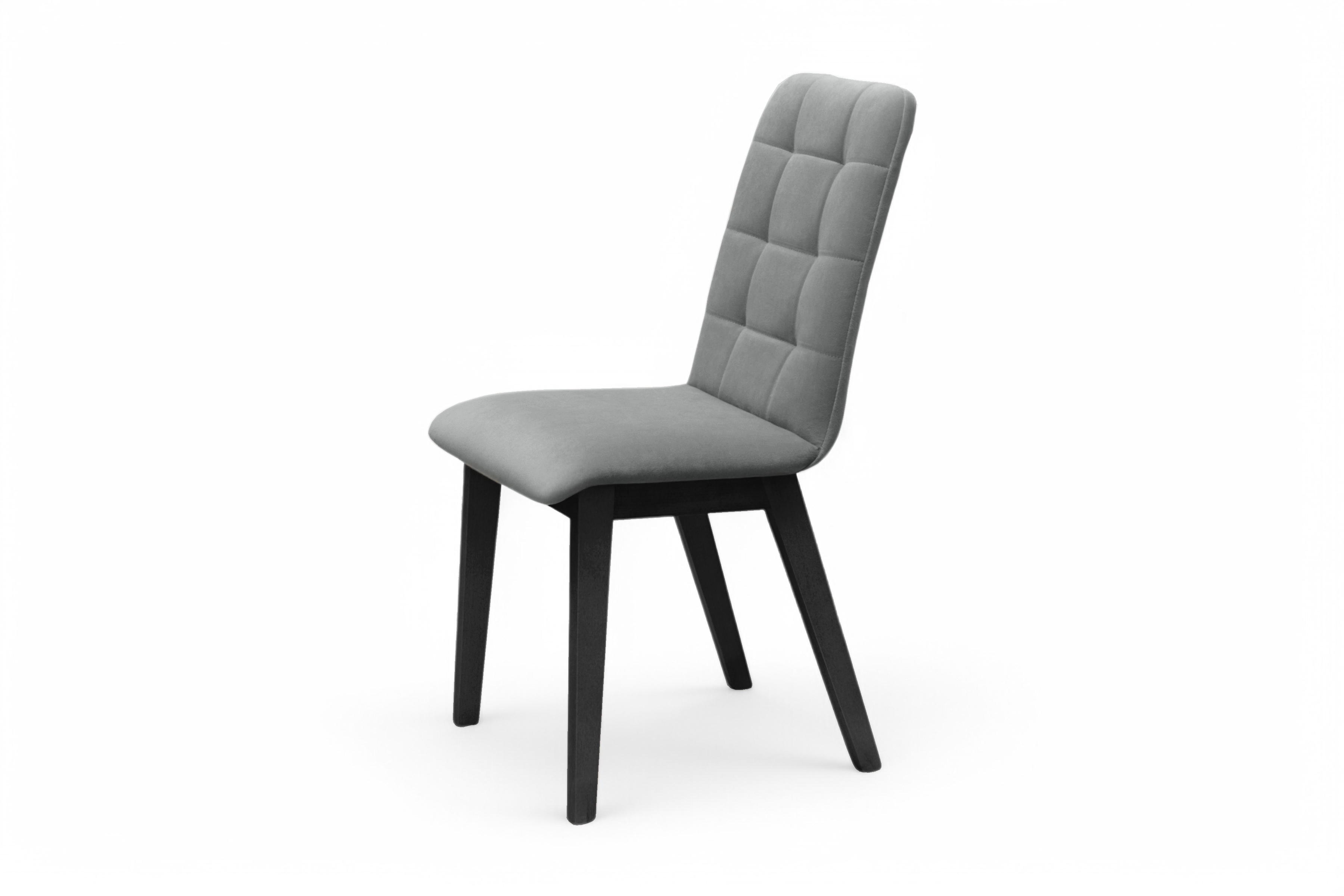 Čalúnená stolička Platinum 4 – sivý zamat Salvador 17 / čierne nohy Stolička drevená Platinum 4 z tapicerowanym siedziskiem - šedý Salvador 17 / čierny nožičky