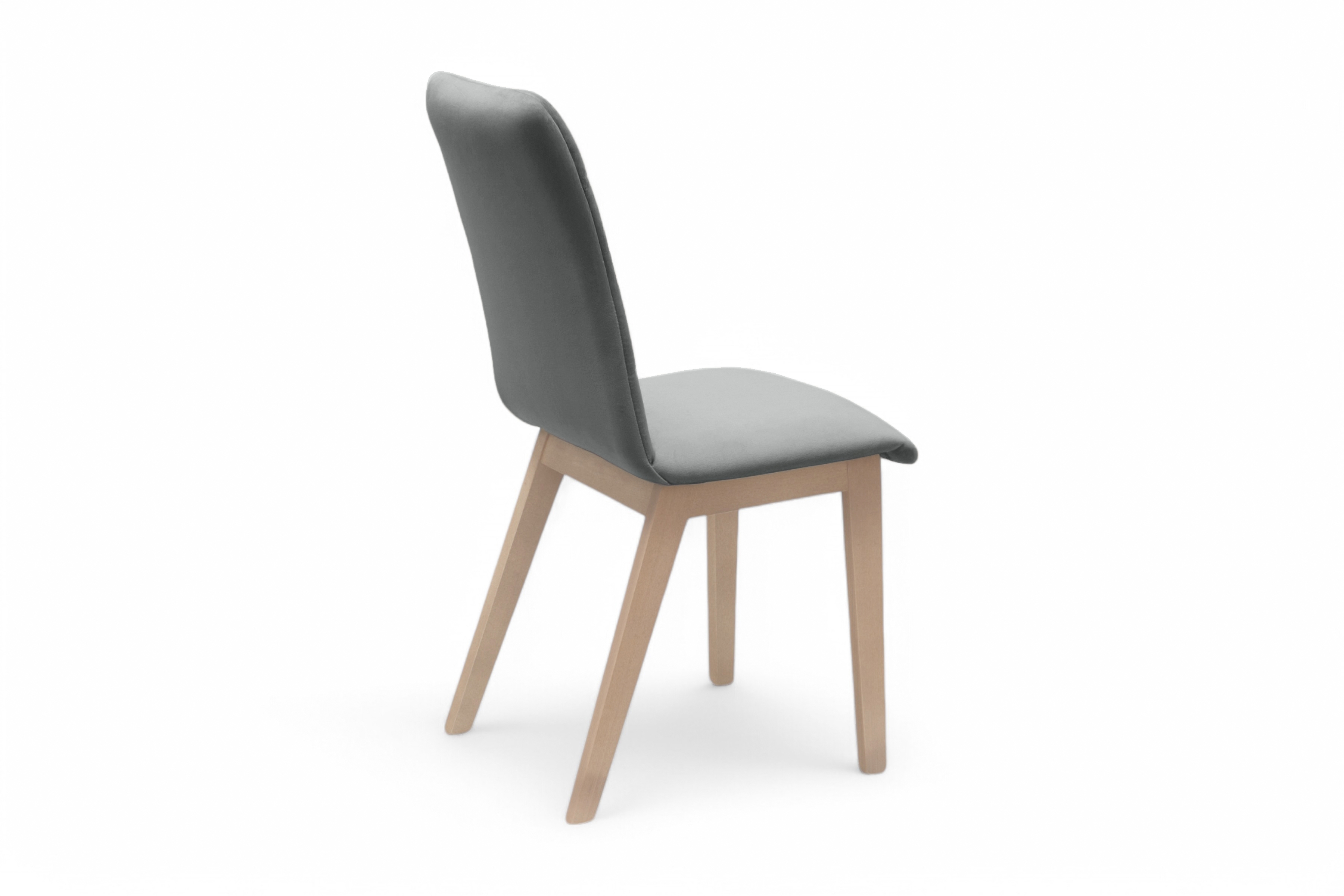 Čalúnená stolička Platinum 4 – sivý zamat Salvador 17 / bukové nohy Stolička drevená Platinum 4 z tapicerowanym siedziskiem - šedý Salvador 17 / nožičky buk