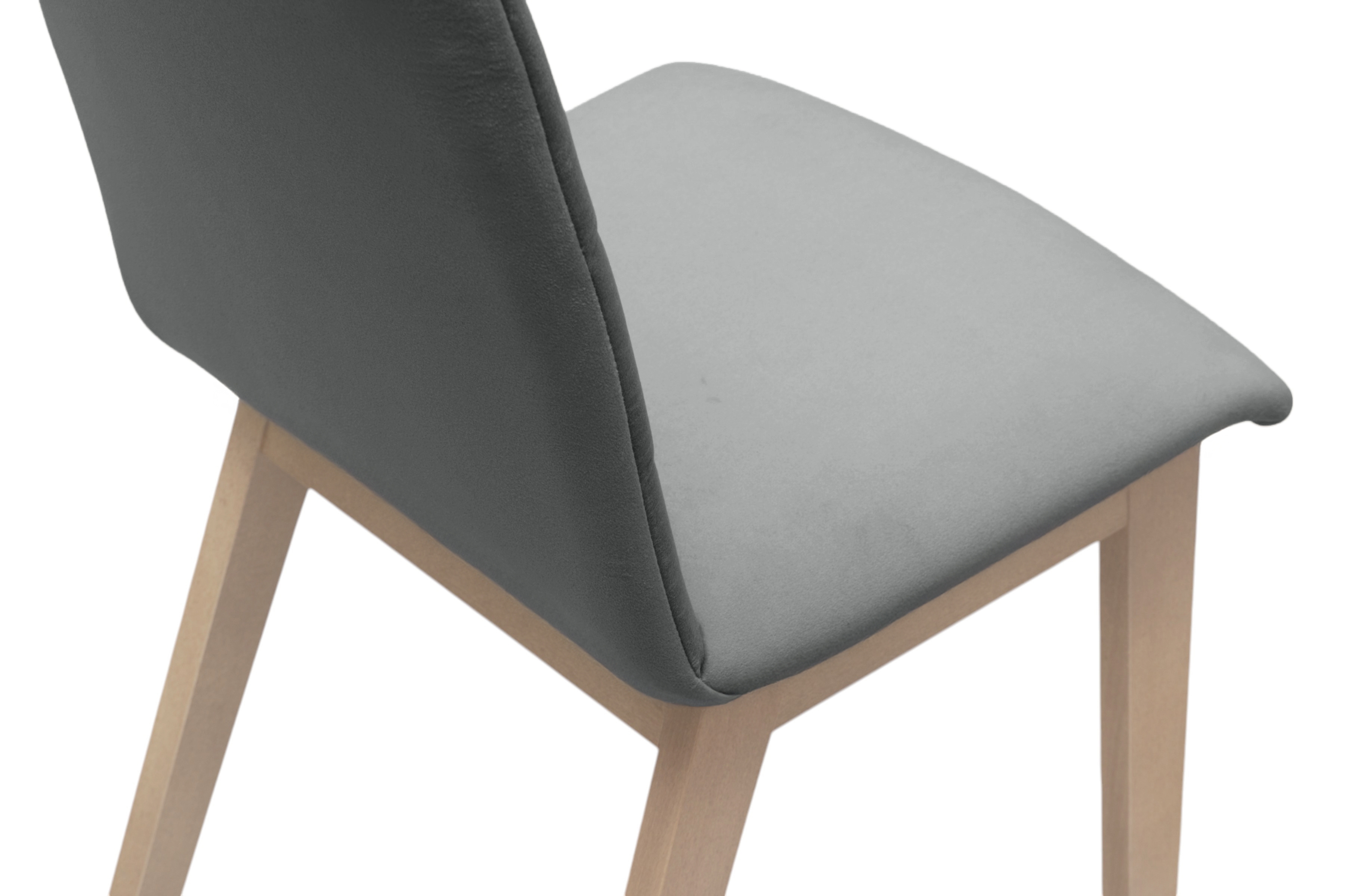 Čalúnená stolička Platinum 4 – sivý zamat Salvador 17 / bukové nohy Stolička drevená Platinum 4 z tapicerowanym siedziskiem - šedý Salvador 17 / nožičky buk