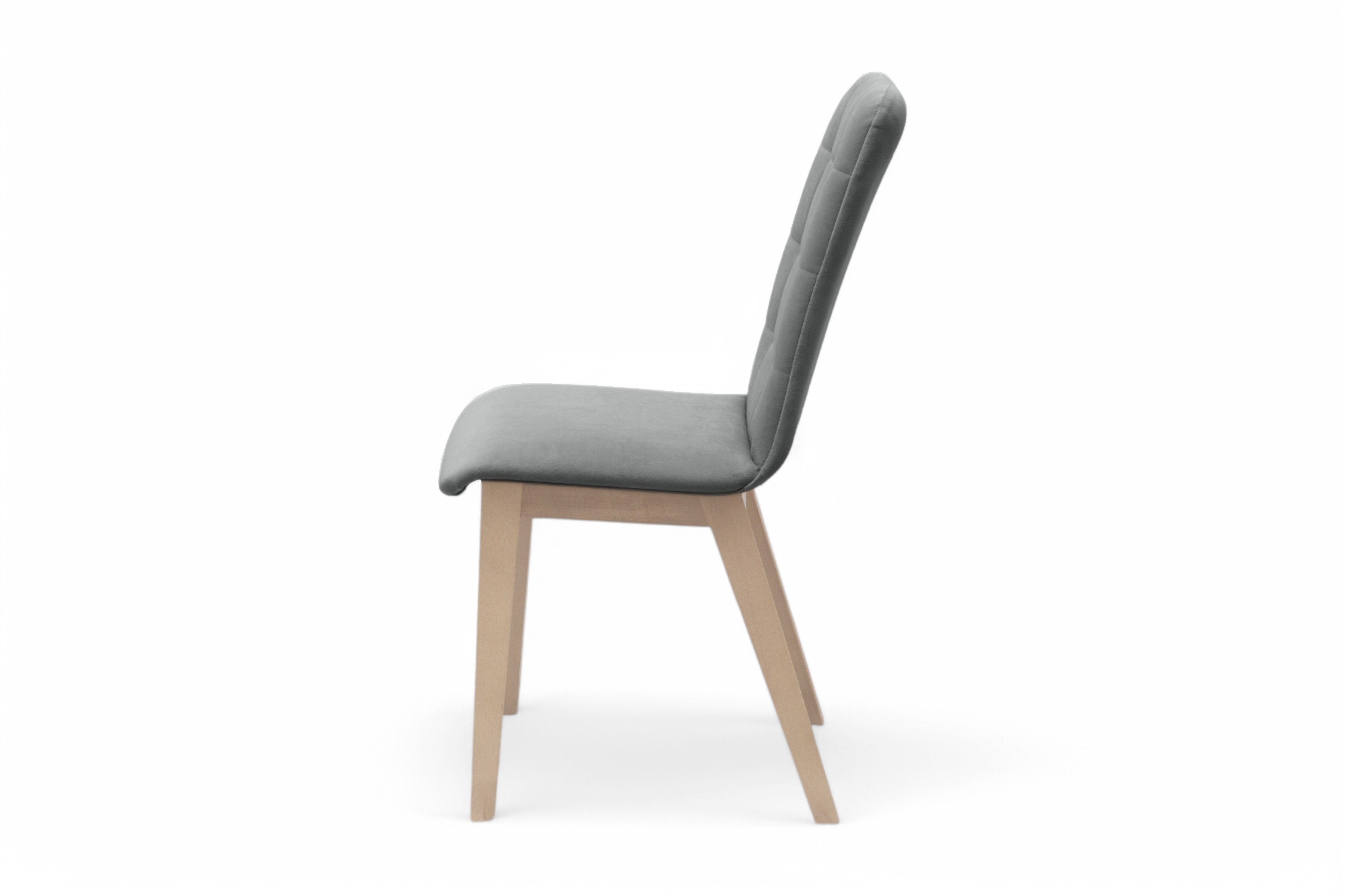 Čalúnená stolička Platinum 4 – sivý zamat Salvador 17 / bukové nohy Stolička drevená Platinum 4 z tapicerowanym siedziskiem - šedý Salvador 17 / nožičky buk