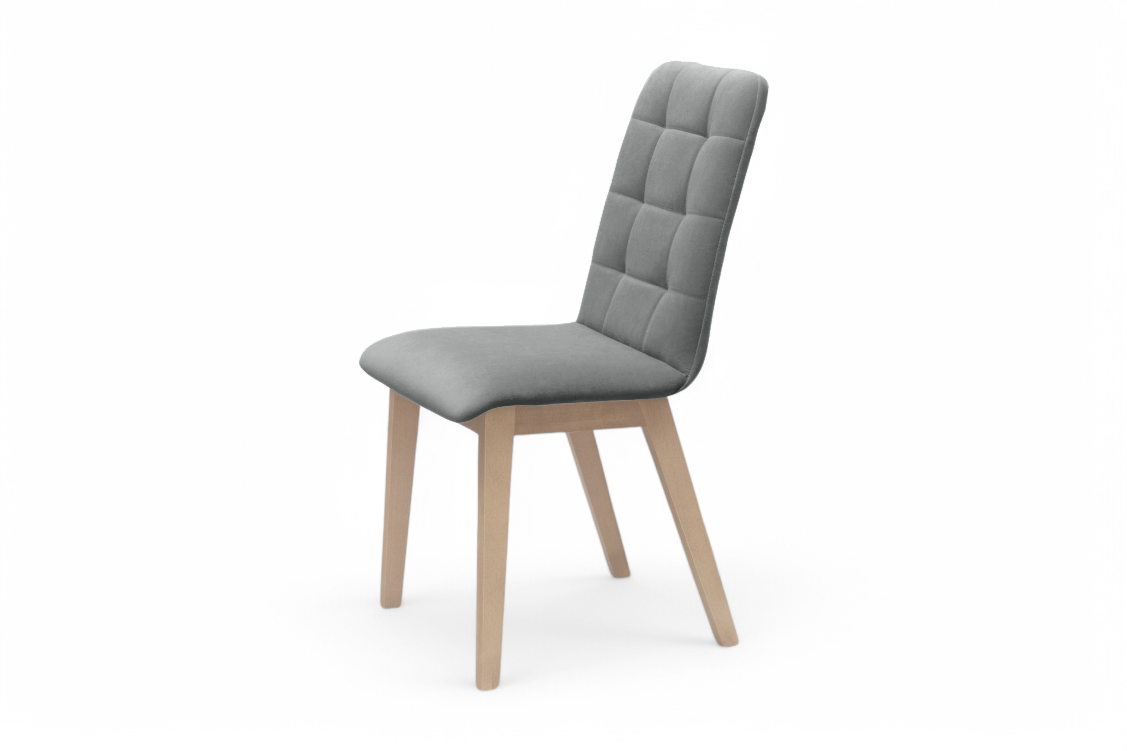 Čalúnená stolička Platinum 4 – sivý zamat Salvador 17 / bukové nohy Stolička drevená Platinum 4 z tapicerowanym siedziskiem - šedý Salvador 17 / nožičky buk