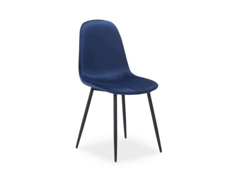 Židle FOX VELVET Černá Konstrukce/Tmavě modrá ČAL.91  krzesLo fox velvet Černý stelaZ/tmavě modrý tap.91 